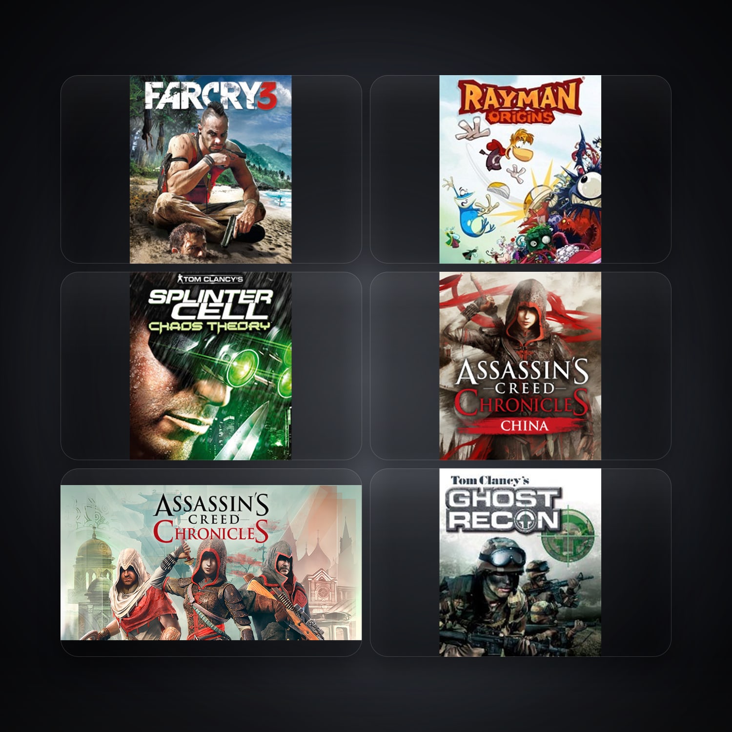 هالحساب يوبيسوفت فيه Far Cry 3 Deluxe Edition وRayman Origins، IN، 8 ألعاب — HabibiAccounts