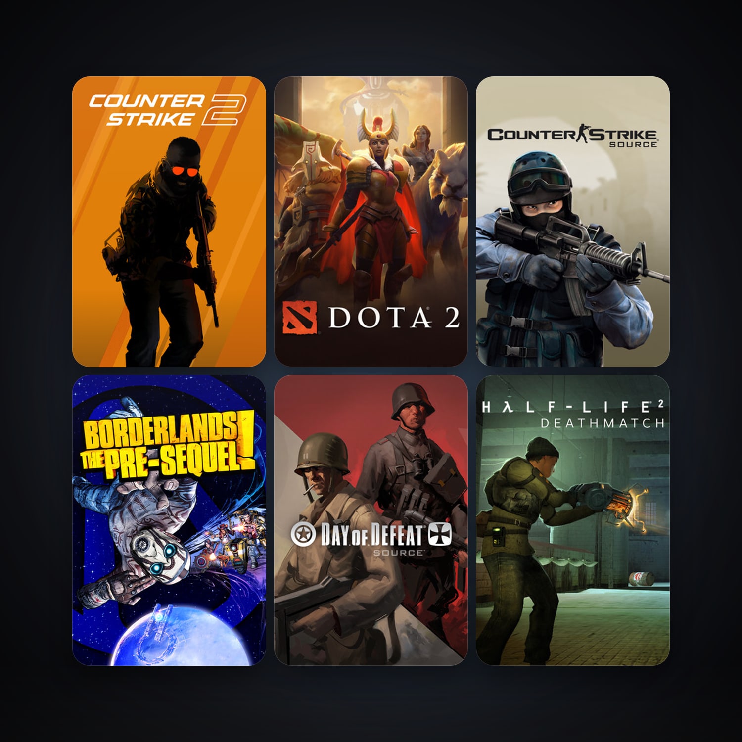 Counter-Strike: Source + Day of Defeat: Source, 6 games, clean — HabibiAccounts