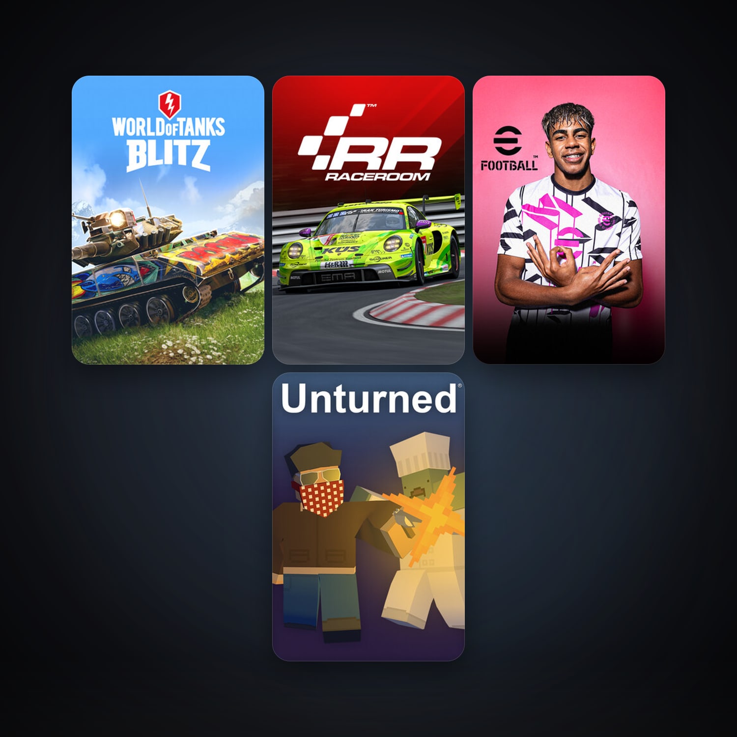 RaceRoom Racing Experience + Unturned, 21 games, clean — HabibiAccounts