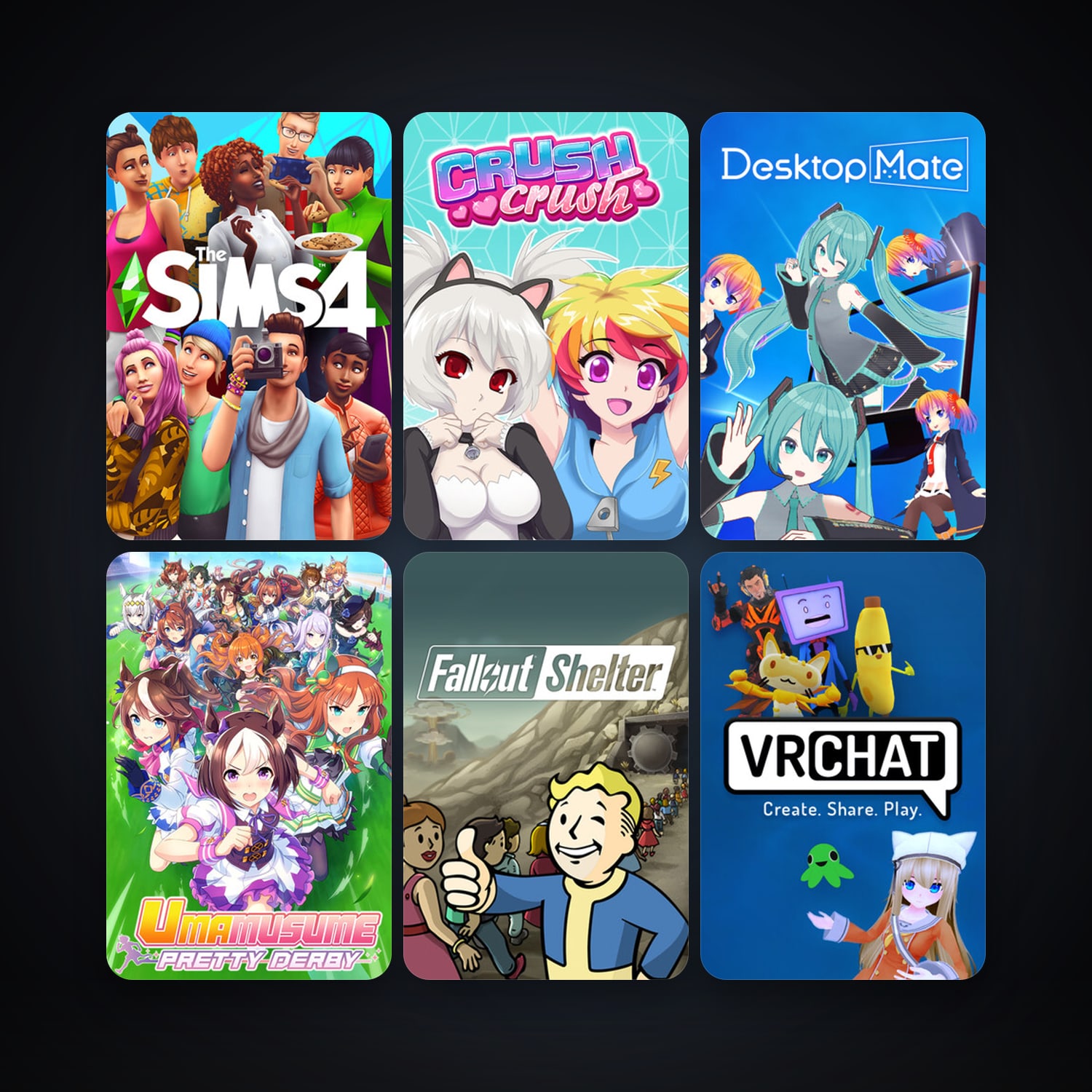 VRChat + Crush Crush, 20 games, clean — HabibiAccounts