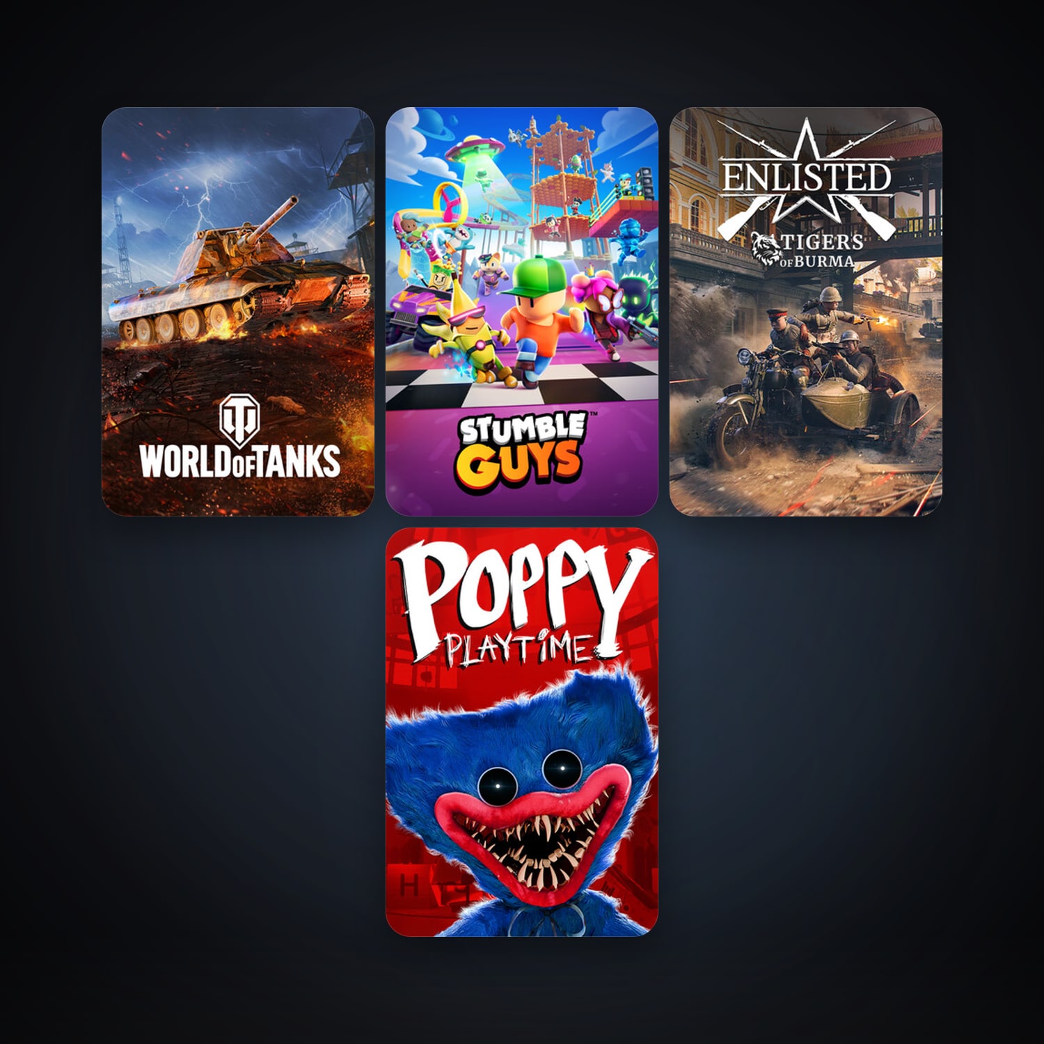 World of Tanks + Stumble Guys, 24 games, clean — HabibiAccounts
