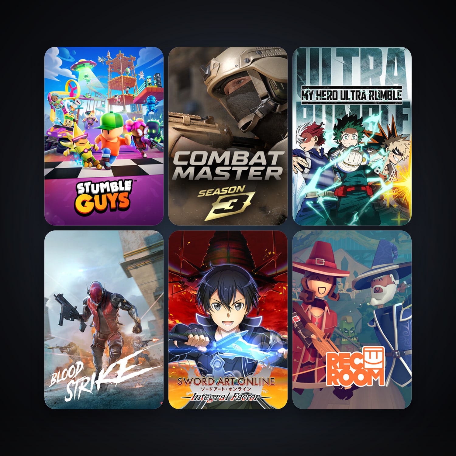 Rec Room + MY HERO ULTRA RUMBLE, 32 games, clean — HabibiAccounts