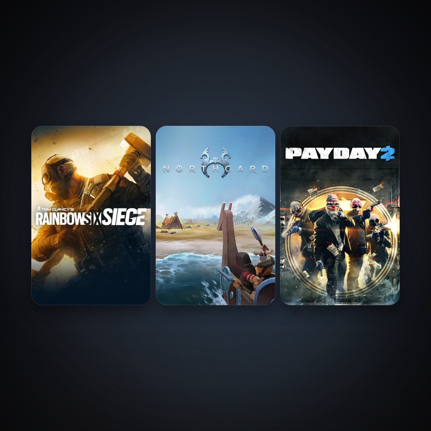 PAYDAY 2 + Tom Clancy's Rainbow Six Siege, 5 games, clean — HabibiAccounts