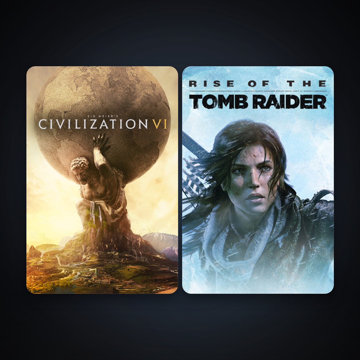 Sid Meier's Civilization VI + Rise of the Tomb Raider, 2 games, clean — HabibiAccounts