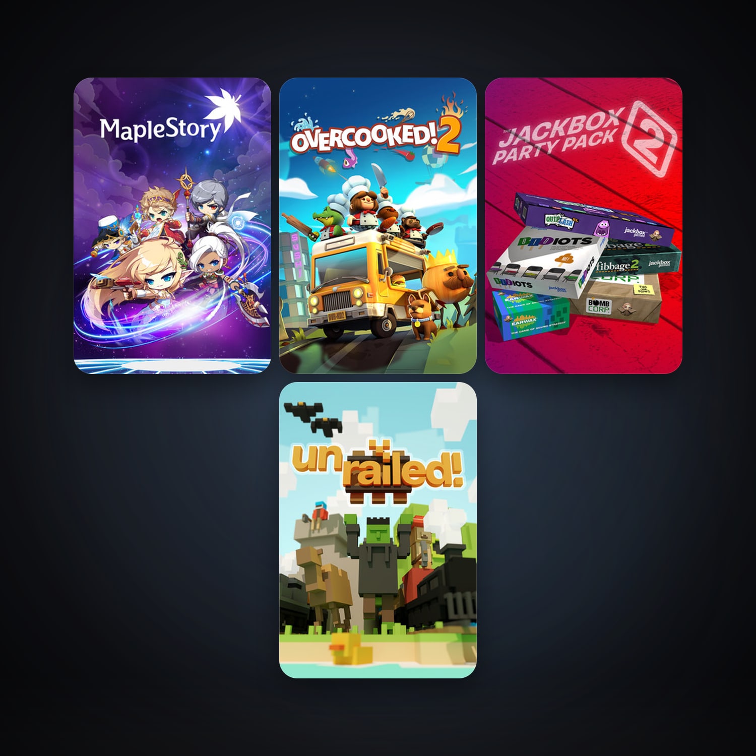 Steam account: MapleStory + The Jackbox Party Pack 2, 4 games, clean — HabibiAccounts