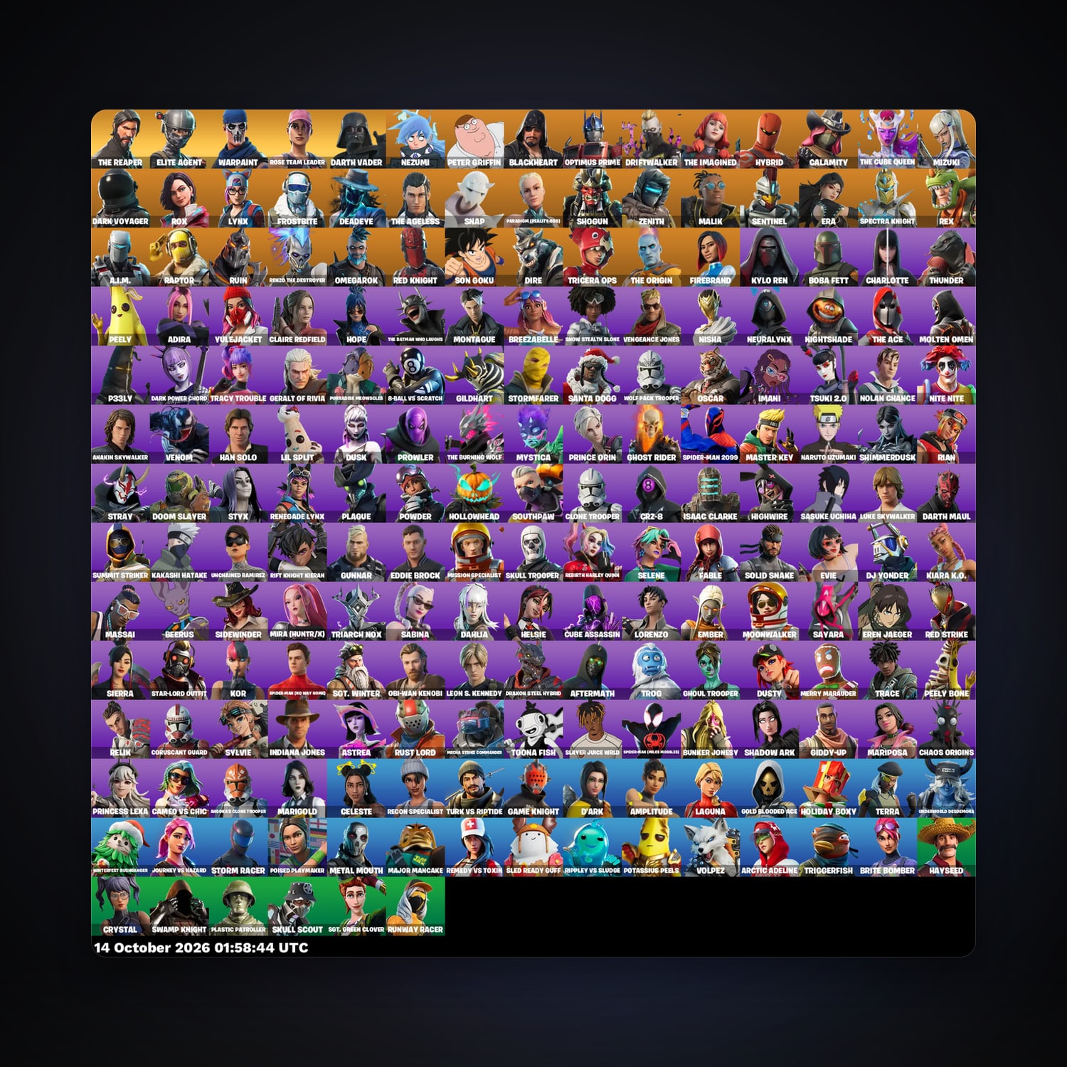 حساب فورتنايت Skull Trooper وGhoul Trooper، اللوكر مليان 201 سكن، 100 فيبوكس، لفل 1854، 247 فوز — HabibiAccounts