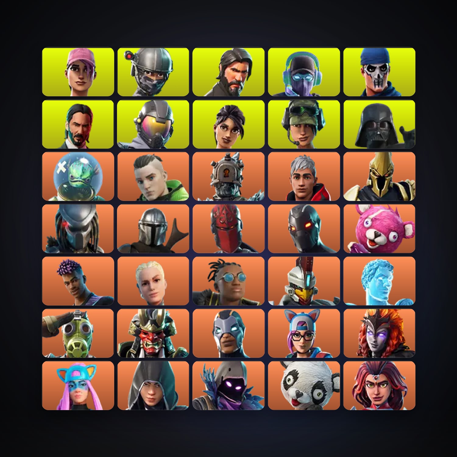 Fortnite locker — 428 skins — 300 V-Bucks — lvl 3403 — HabibiAccounts