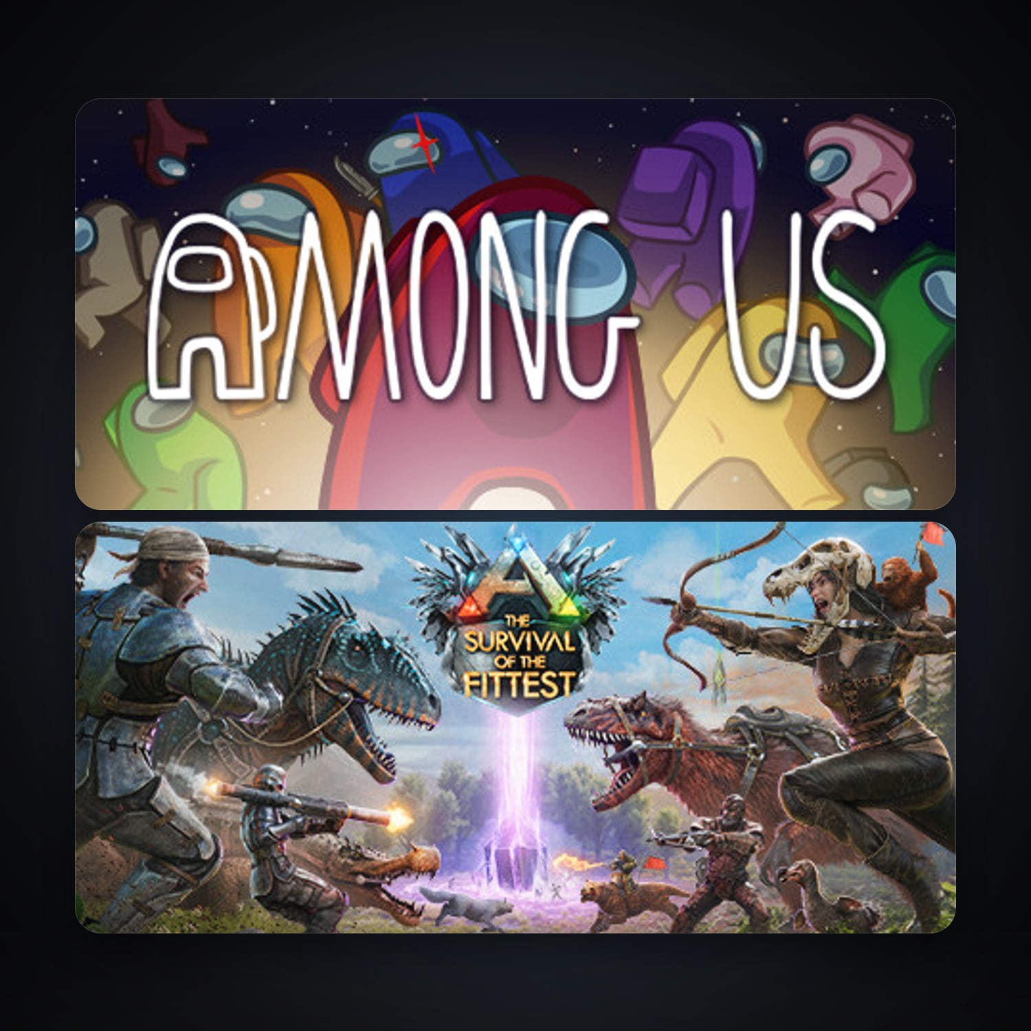 ARK: The Survival Of The Fittest + Among Us, 3 games, clean — HabibiAccounts