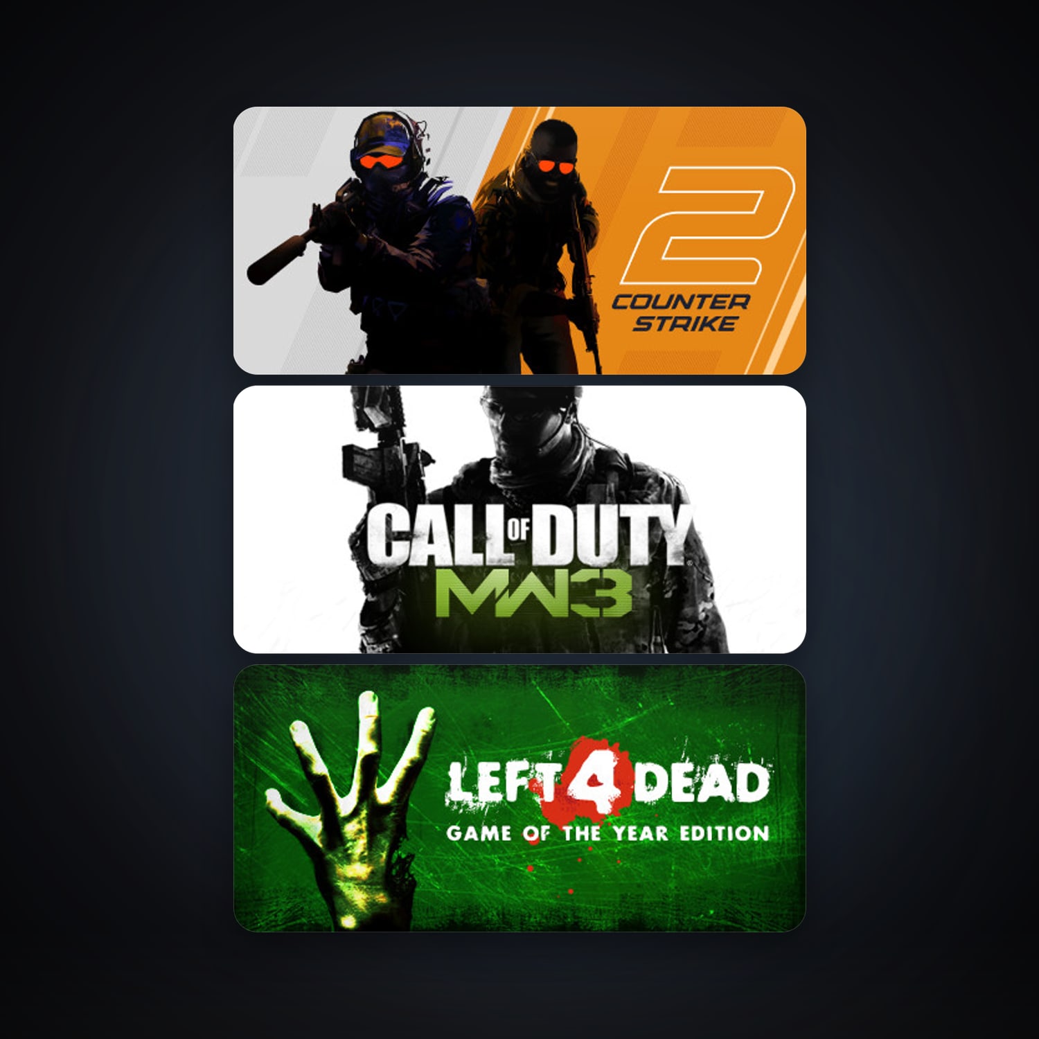 Left 4 Dead + CS2 Prime, 4 games, clean — HabibiAccounts