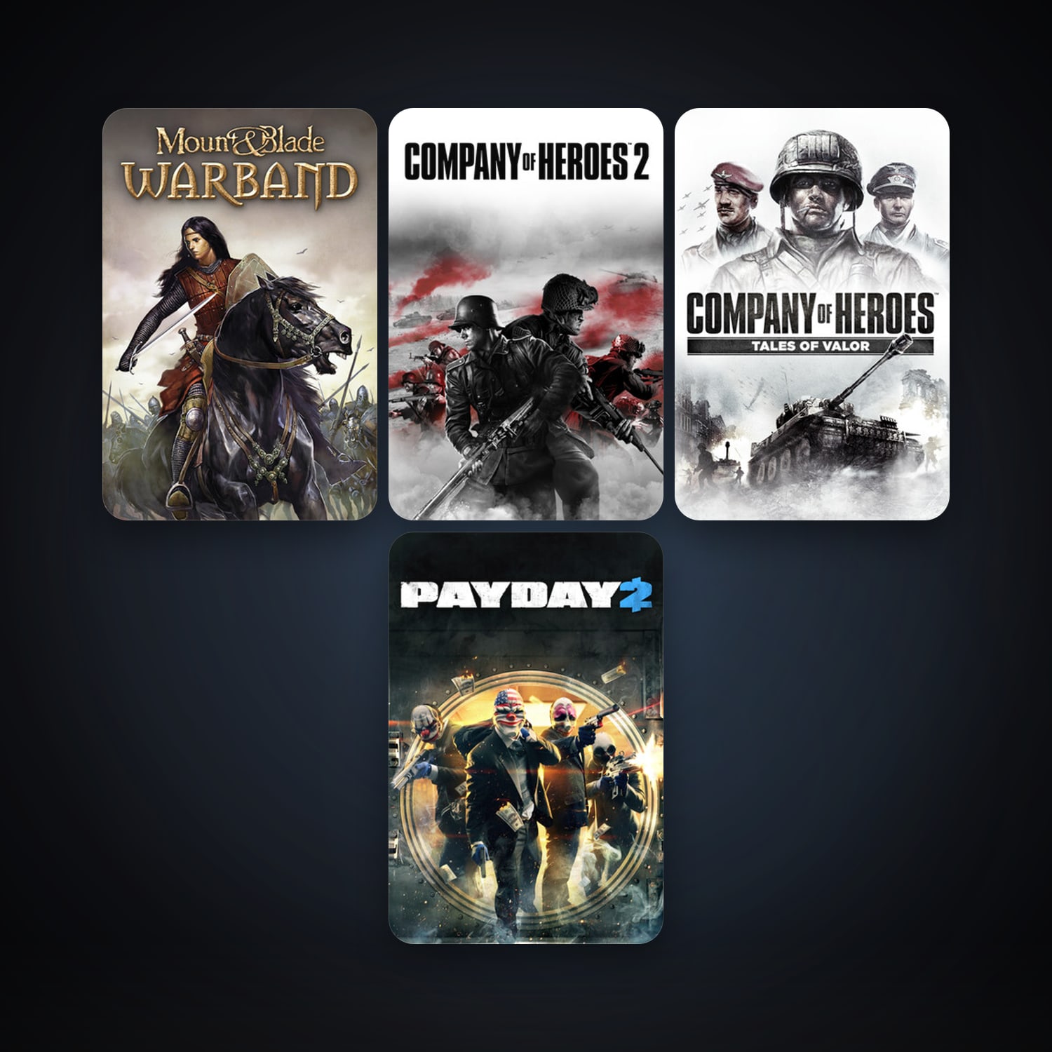 Company of Heroes: Tales of Valor + Mount & Blade: Warband, 5 games, clean — HabibiAccounts