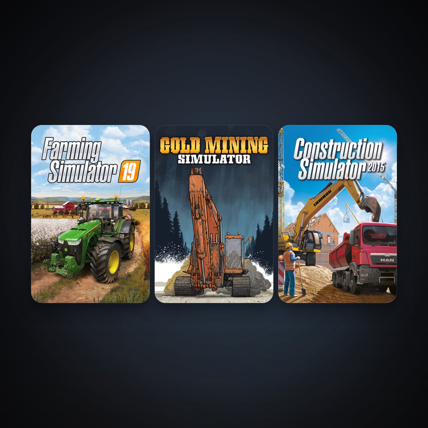 Construction Simulator 2015 + Gold Rush: The Game, 3 games, clean — HabibiAccounts