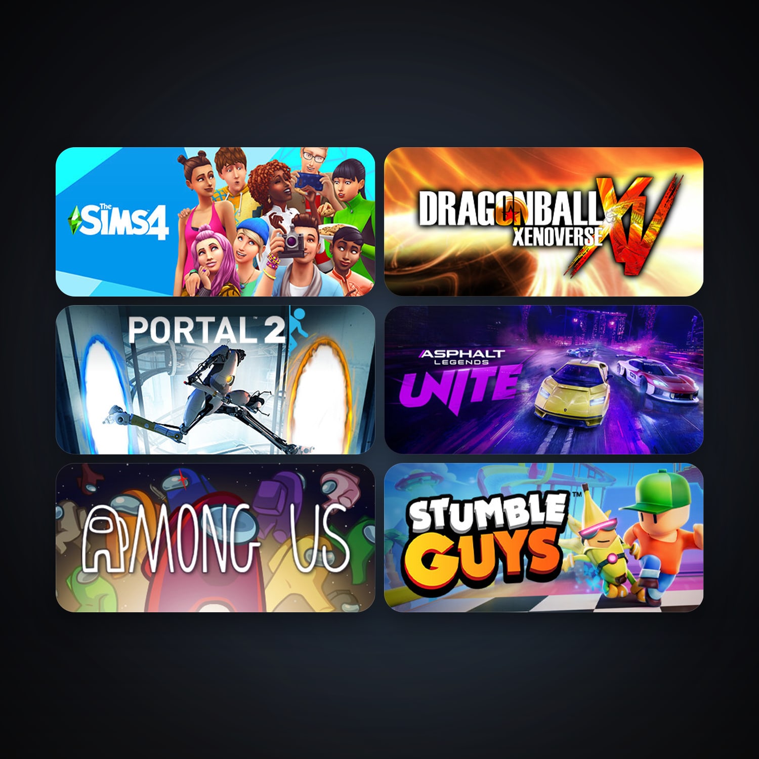 Portal 2 + DRAGON BALL XENOVERSE, 12 games, clean — HabibiAccounts