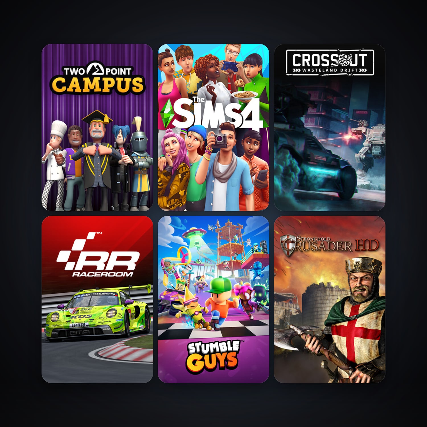 Stronghold Crusader HD + RaceRoom Racing Experience, 19 games, clean — HabibiAccounts