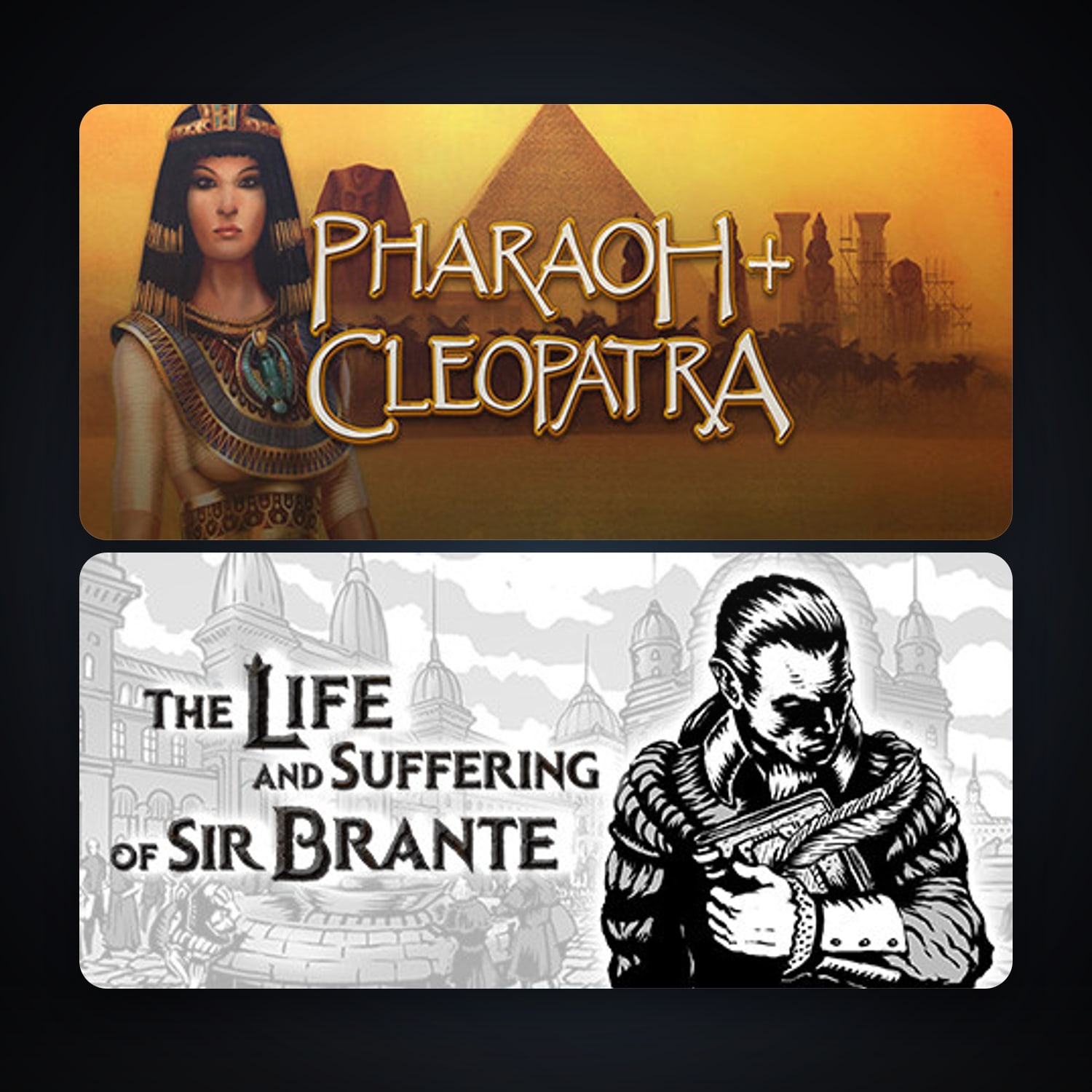 Pharaoh + Cleopatra + The Life and Suffering of Sir Brante, 12 games, clean — HabibiAccounts