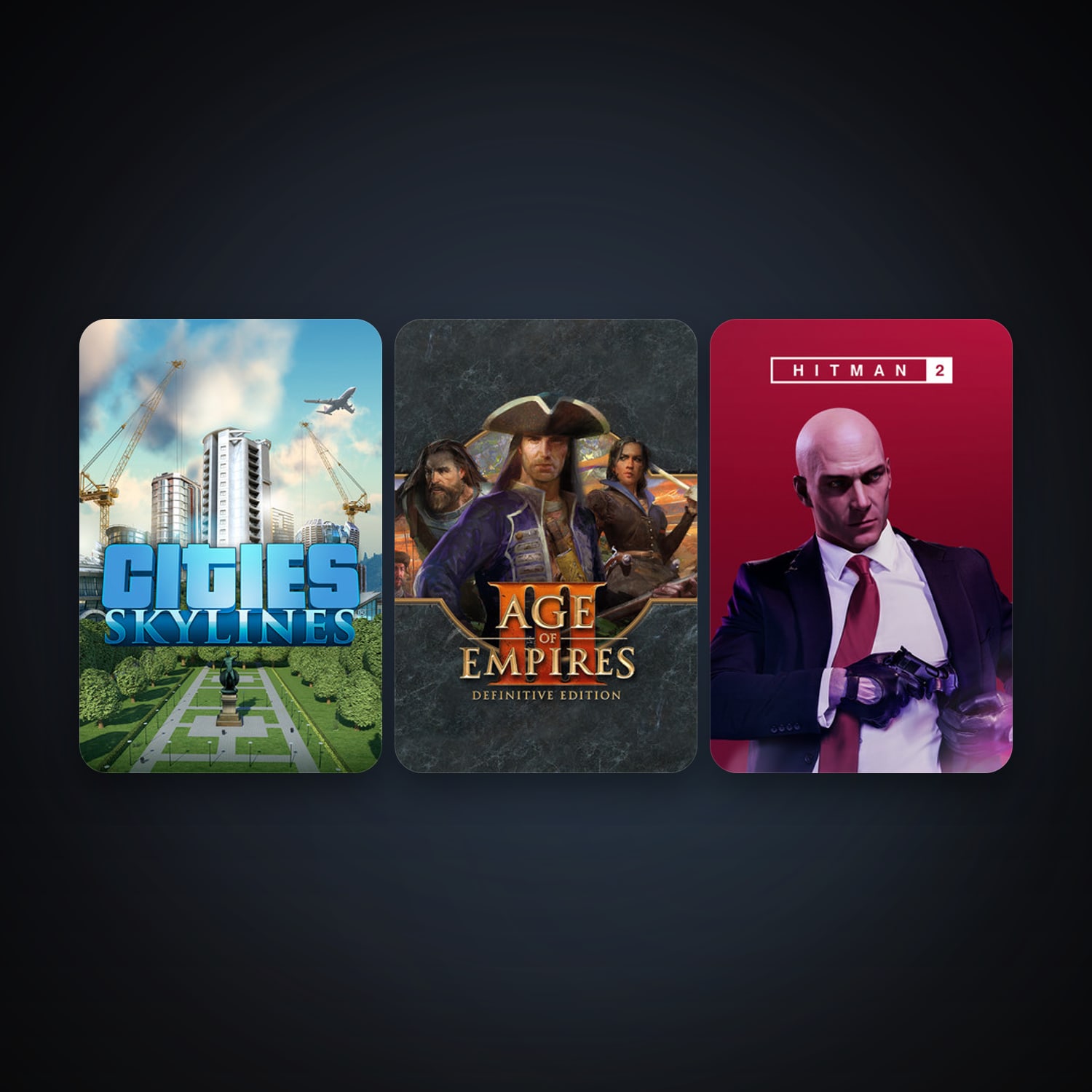 Cities: Skylines + HITMAN 2, 3 games, clean — HabibiAccounts