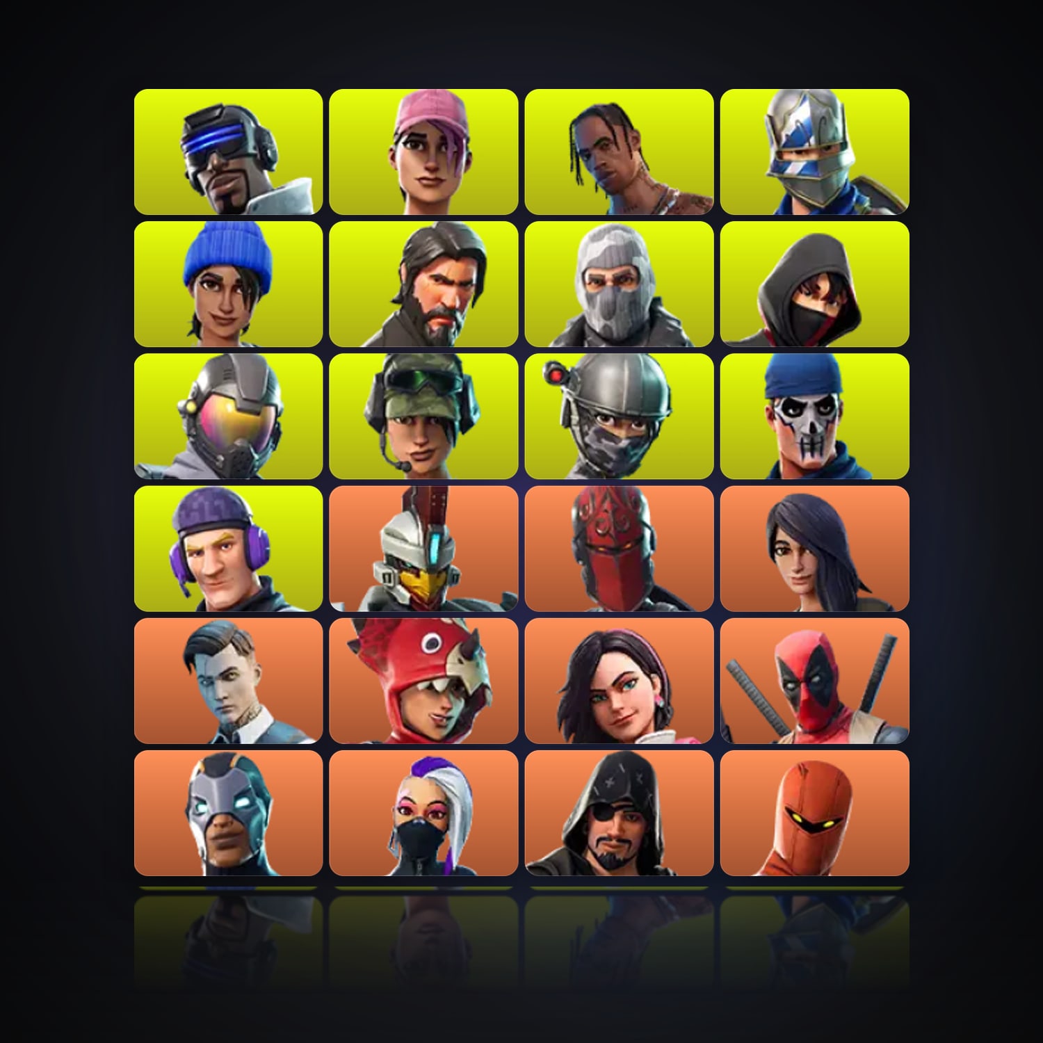هالحساب فورتنايت، اللوكر مليان 93 سكن، 500 فيبوكس، لفل 1096، 149 فوز — HabibiAccounts