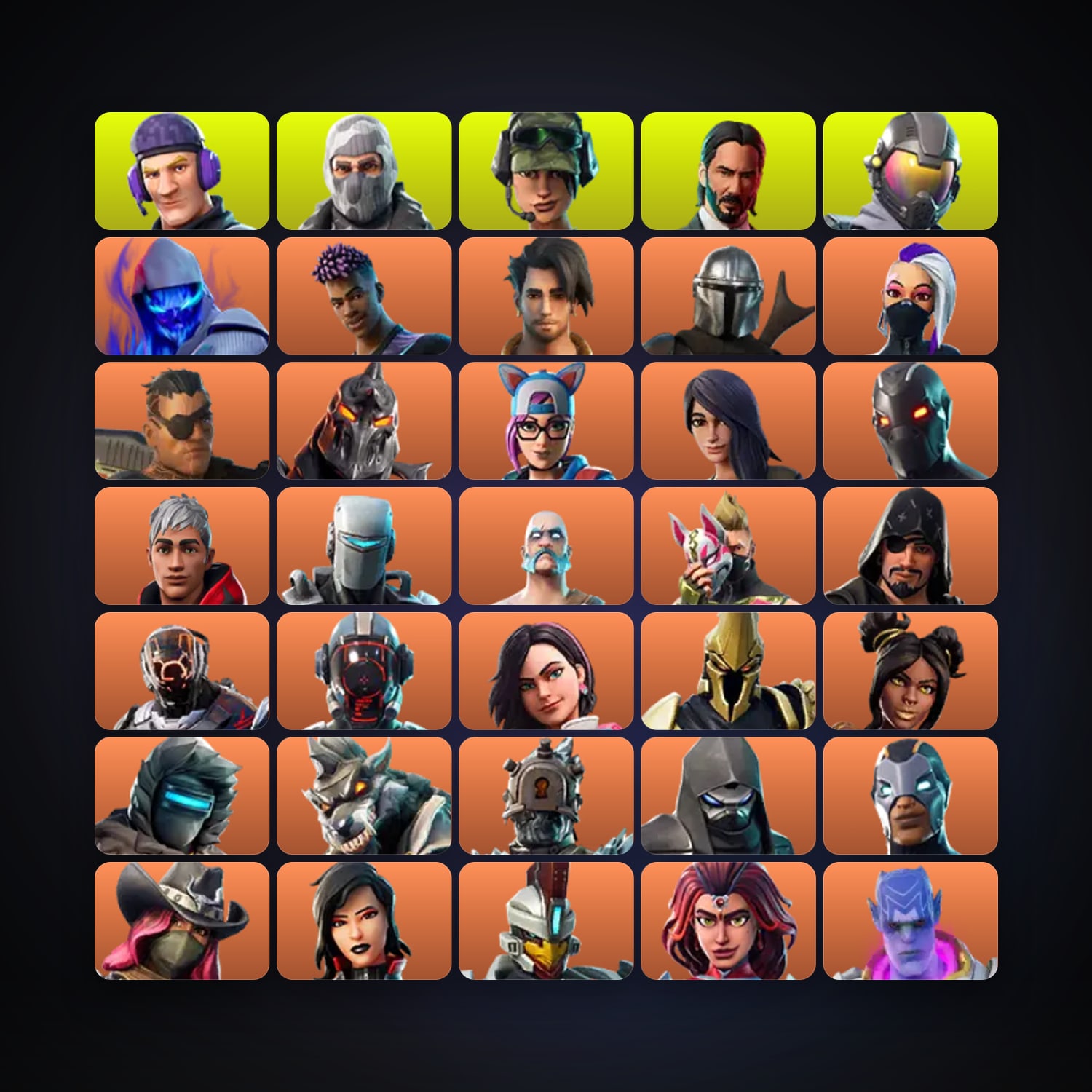 هالحساب فورتنايت، اللوكر مليان 122 سكن، 100 فيبوكس، لفل 1841، 319 فوز — HabibiAccounts