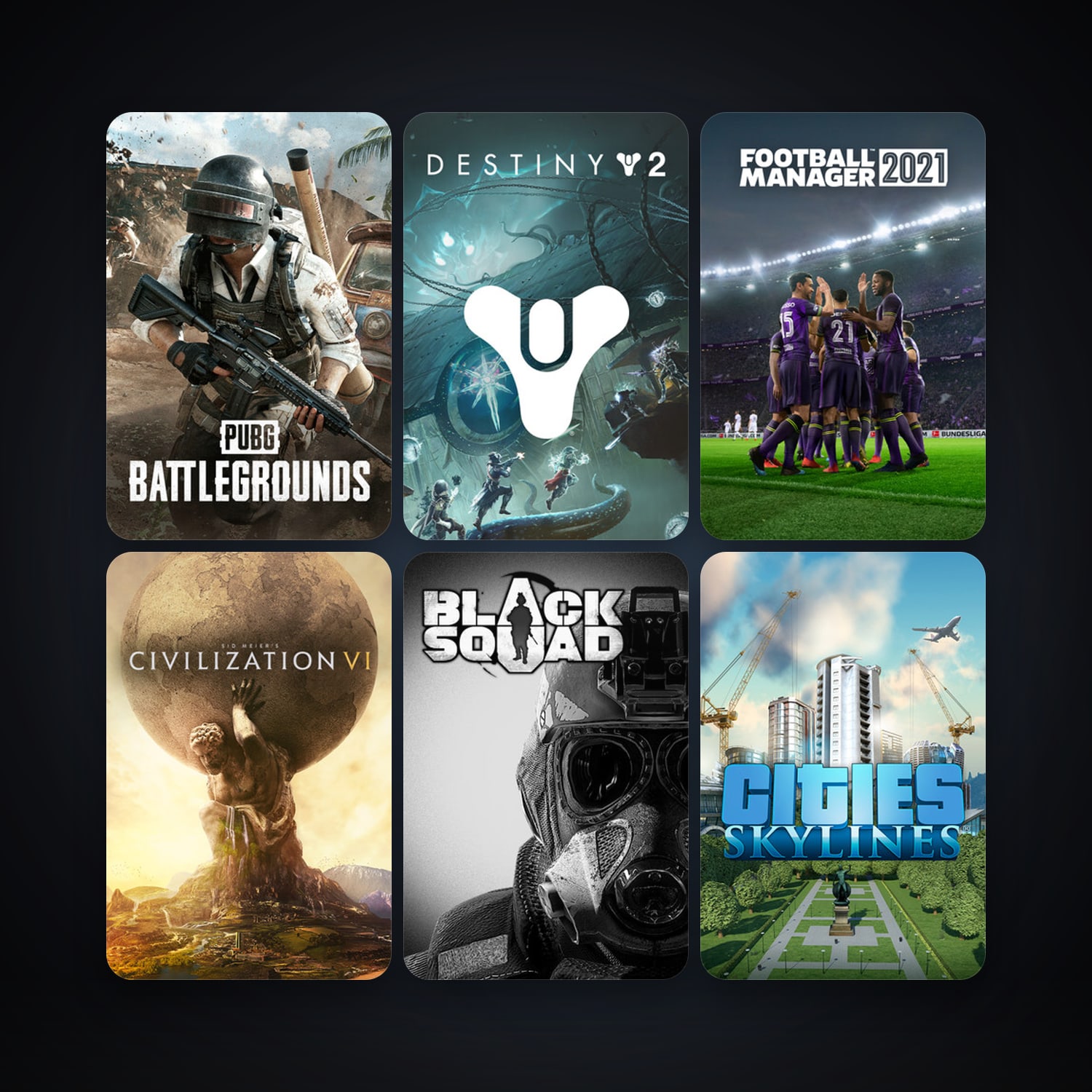 Cities: Skylines + Sid Meier's Civilization VI, 13 games, clean — HabibiAccounts