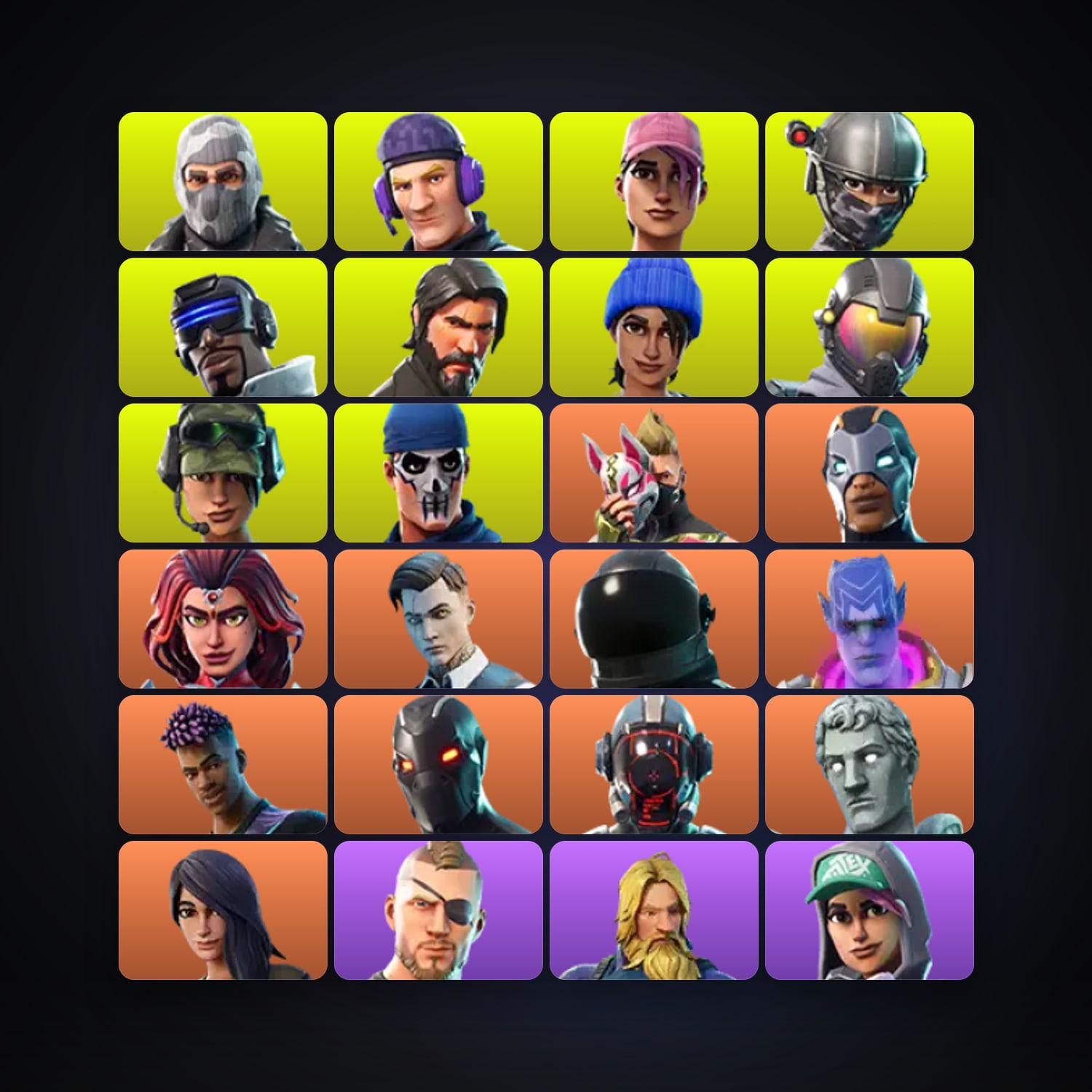 هالحساب فورتنايت، لوكر 53 سكن، 50 فيبوكس، لفل 636، 100 فوز — HabibiAccounts