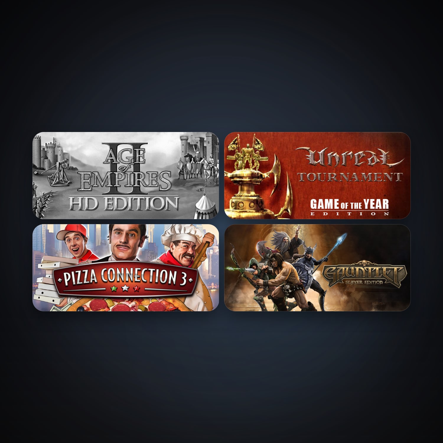 Unreal Tournament: Game of the Year Edition + Age of Empires II, 4 games, clean — HabibiAccounts