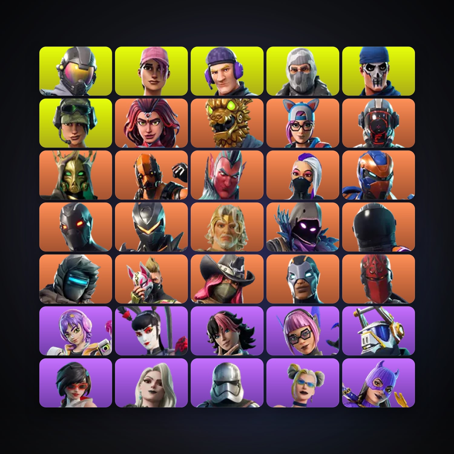 Fortnite locker — 181 skins — 1.8K V-Bucks — lvl 2951 — HabibiAccounts