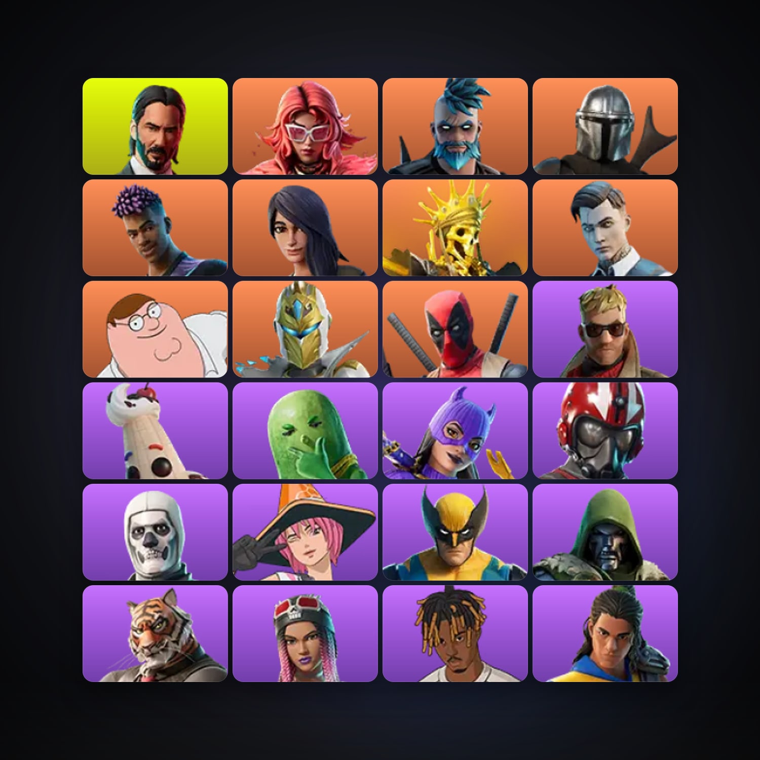 Fortnite locker — 75 skins — 100 V-Bucks — lvl 919 — HabibiAccounts