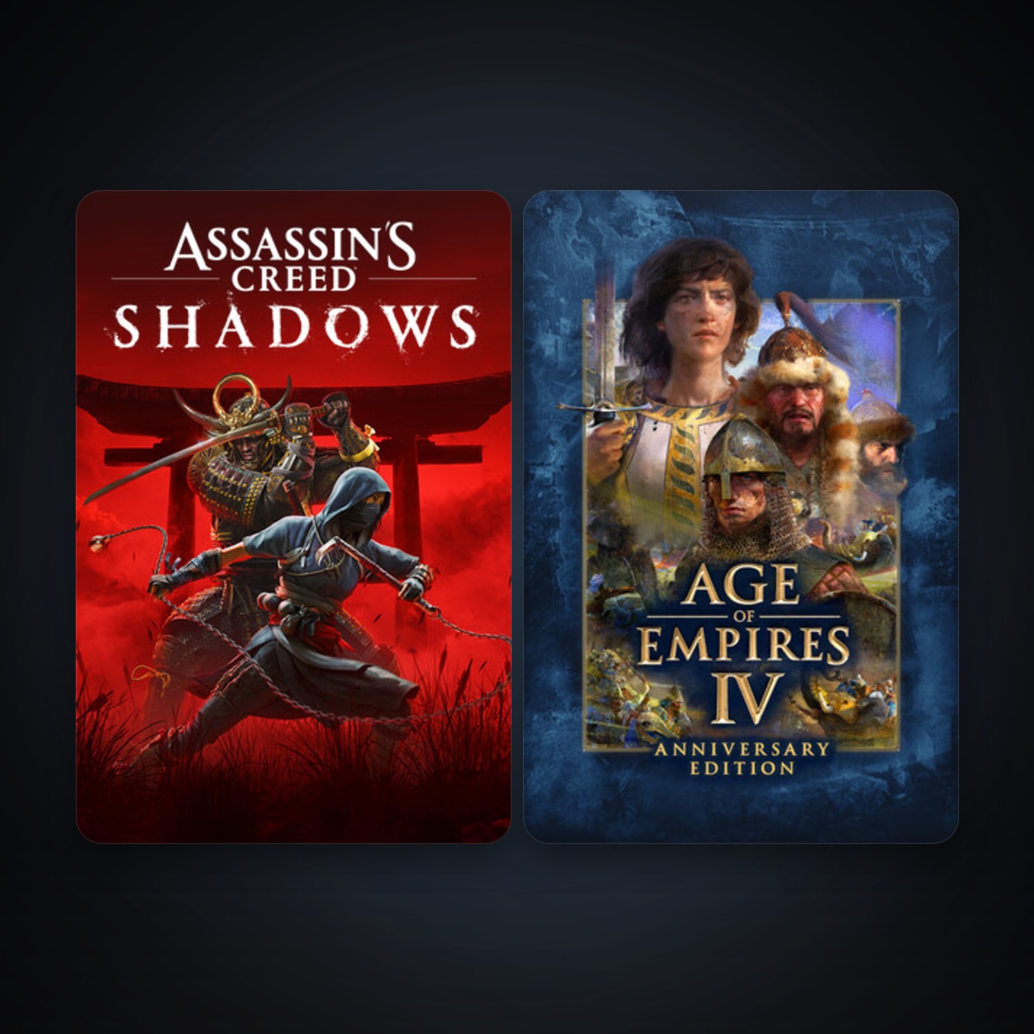Age of Empires IV: Anniversary Edition + Assassin’s Creed Shadows, 3 games, clean — HabibiAccounts