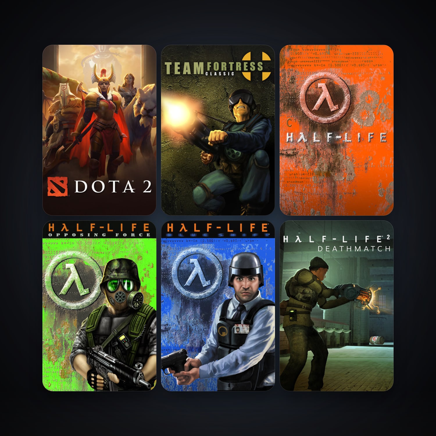 Team Fortress Classic + Half-Life: Opposing Force, 6 games, Steam 10, clean — HabibiAccounts