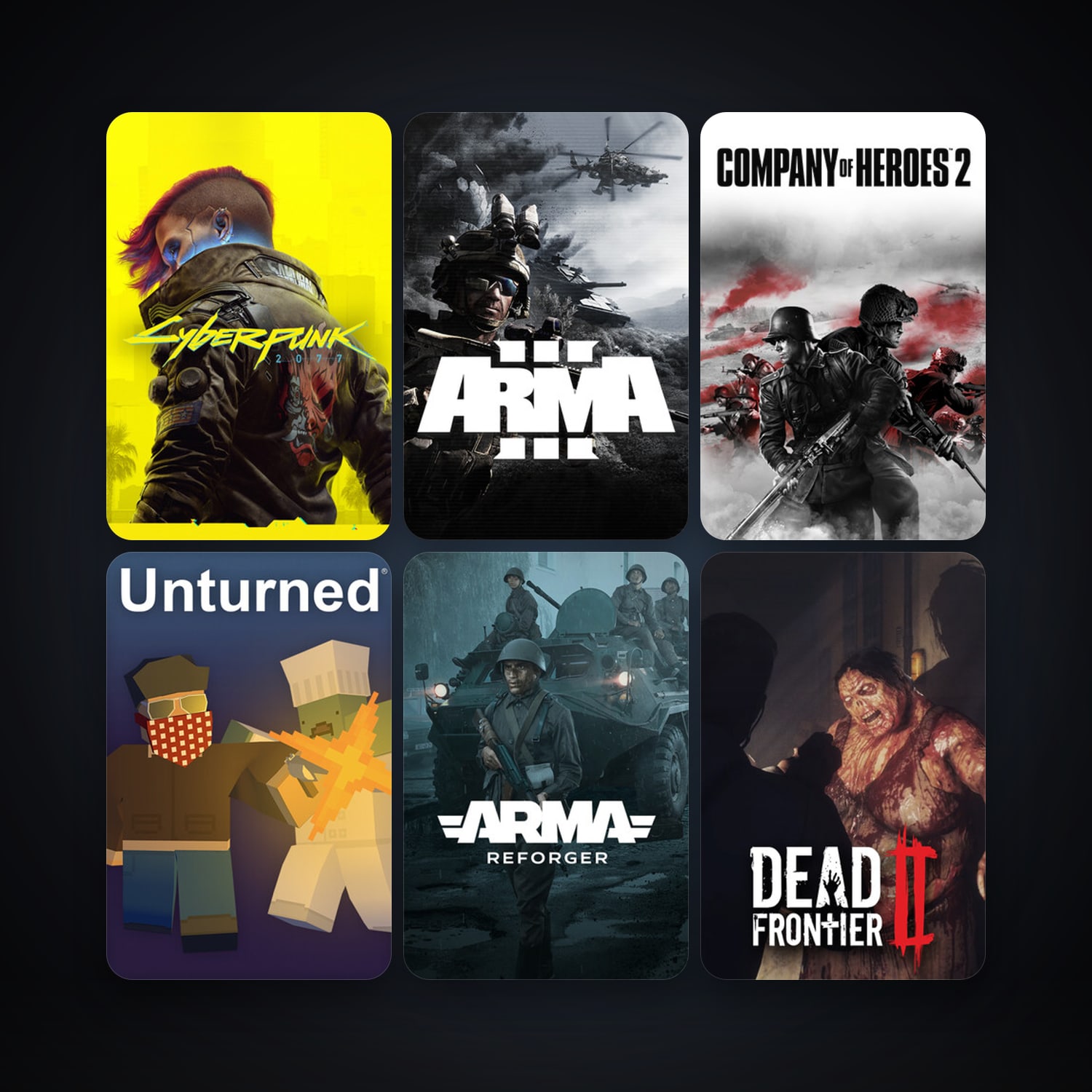 Arma 3 + Company of Heroes 2, 12 games, clean — HabibiAccounts