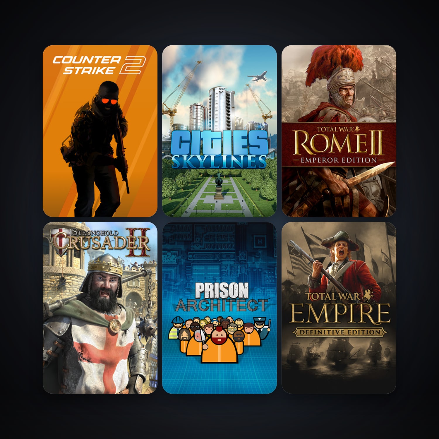 CS2 Prime + Empire: Total War, 29 games, clean — HabibiAccounts