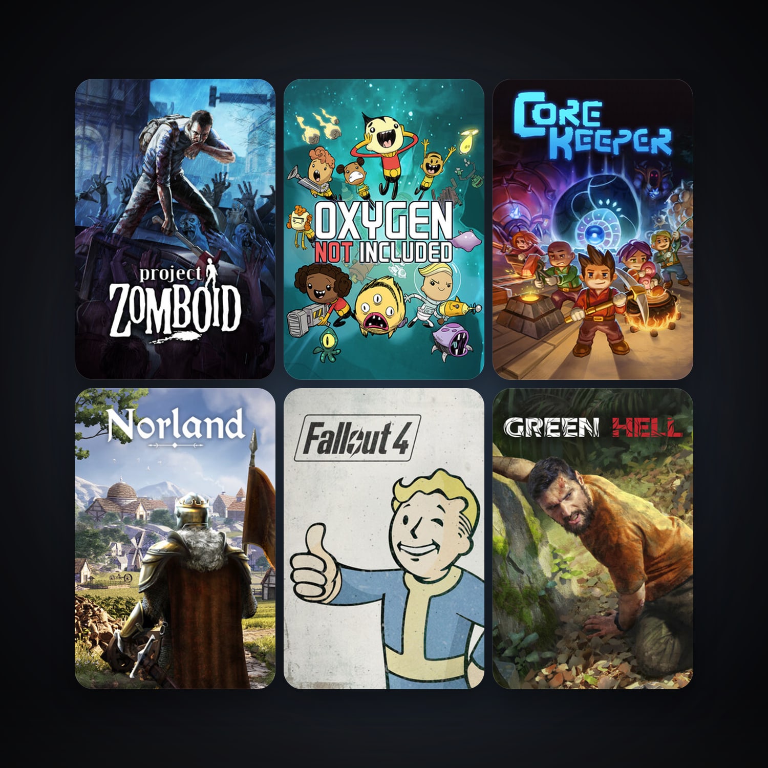 Terraria + Project Zomboid, 50 games, Steam 10, clean — HabibiAccounts
