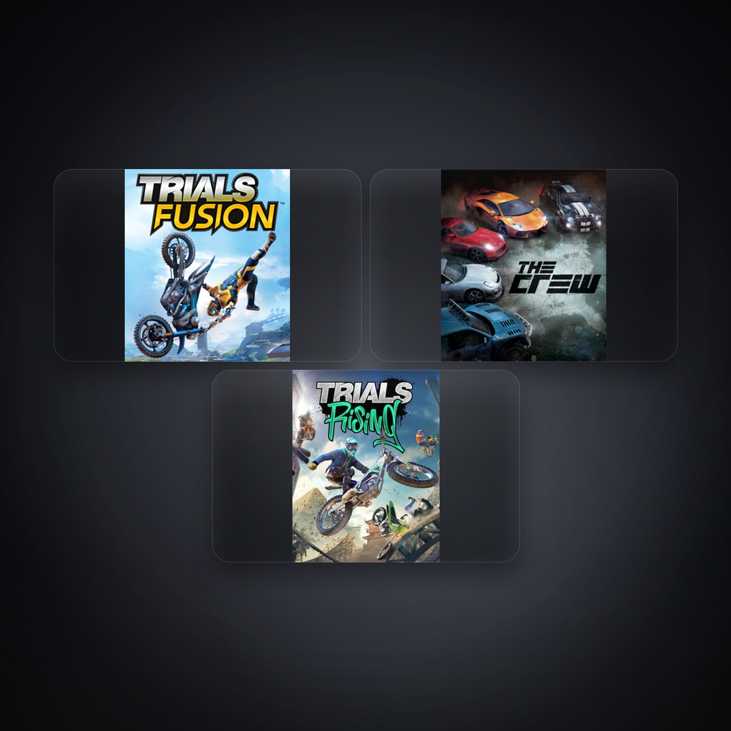 Ubisoft account — Trials Fusion + The Crew — US — 3 games — HabibiAccounts