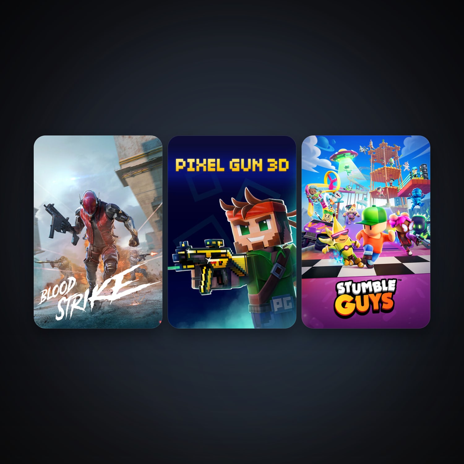 Stumble Guys + Pixel Gun 3D: PC Edition, 5 games, clean — HabibiAccounts