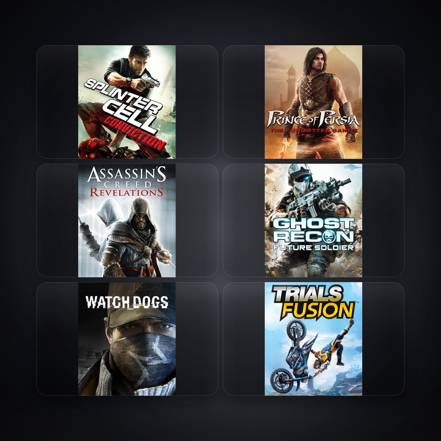 Ubisoft account — Tom Clancy's Splinter Cell Conviction + Prince of Persia The Forgotten Sands Deluxe… — HabibiAccounts
