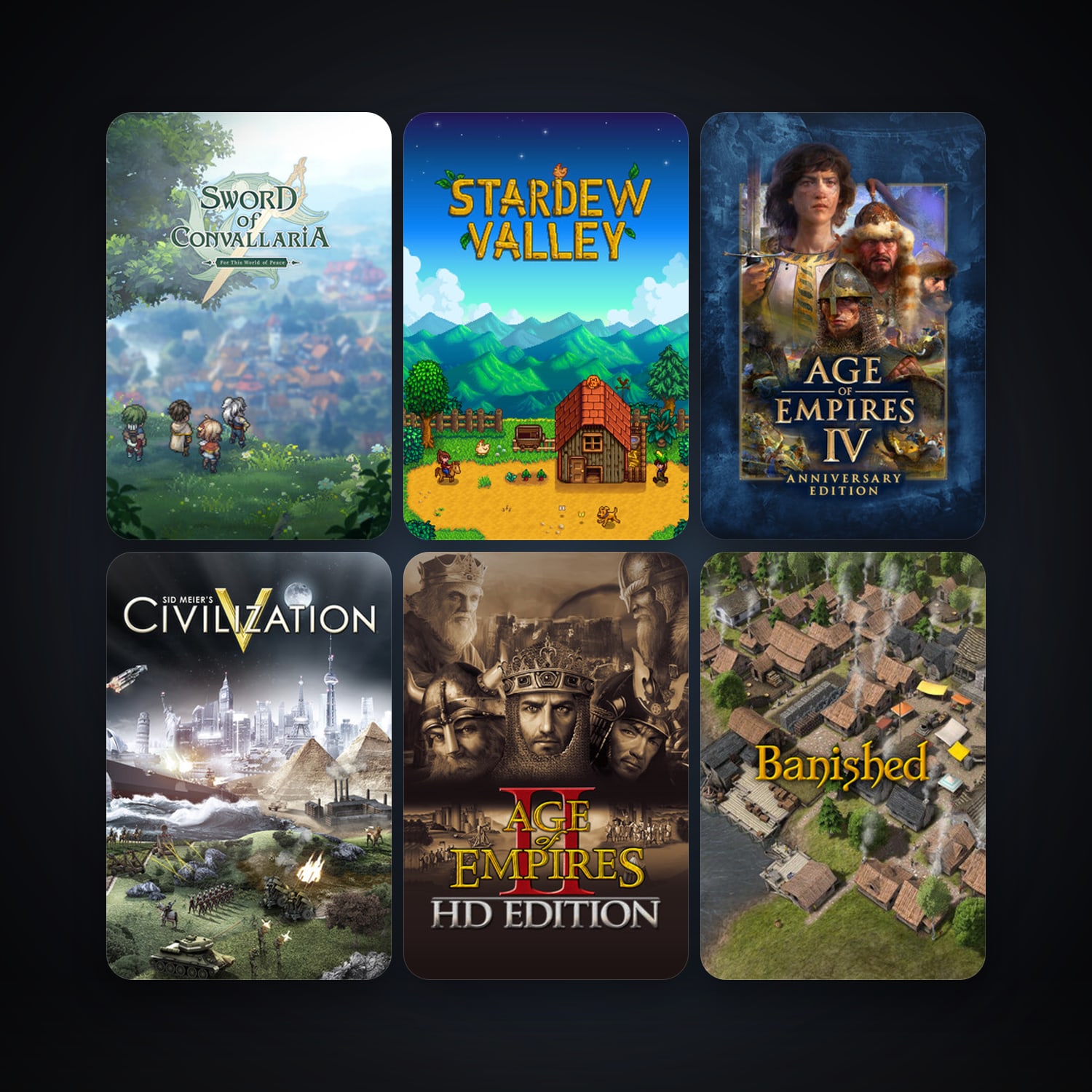 Sid Meier's Civilization V + Age of Empires II, 9 games, clean — HabibiAccounts