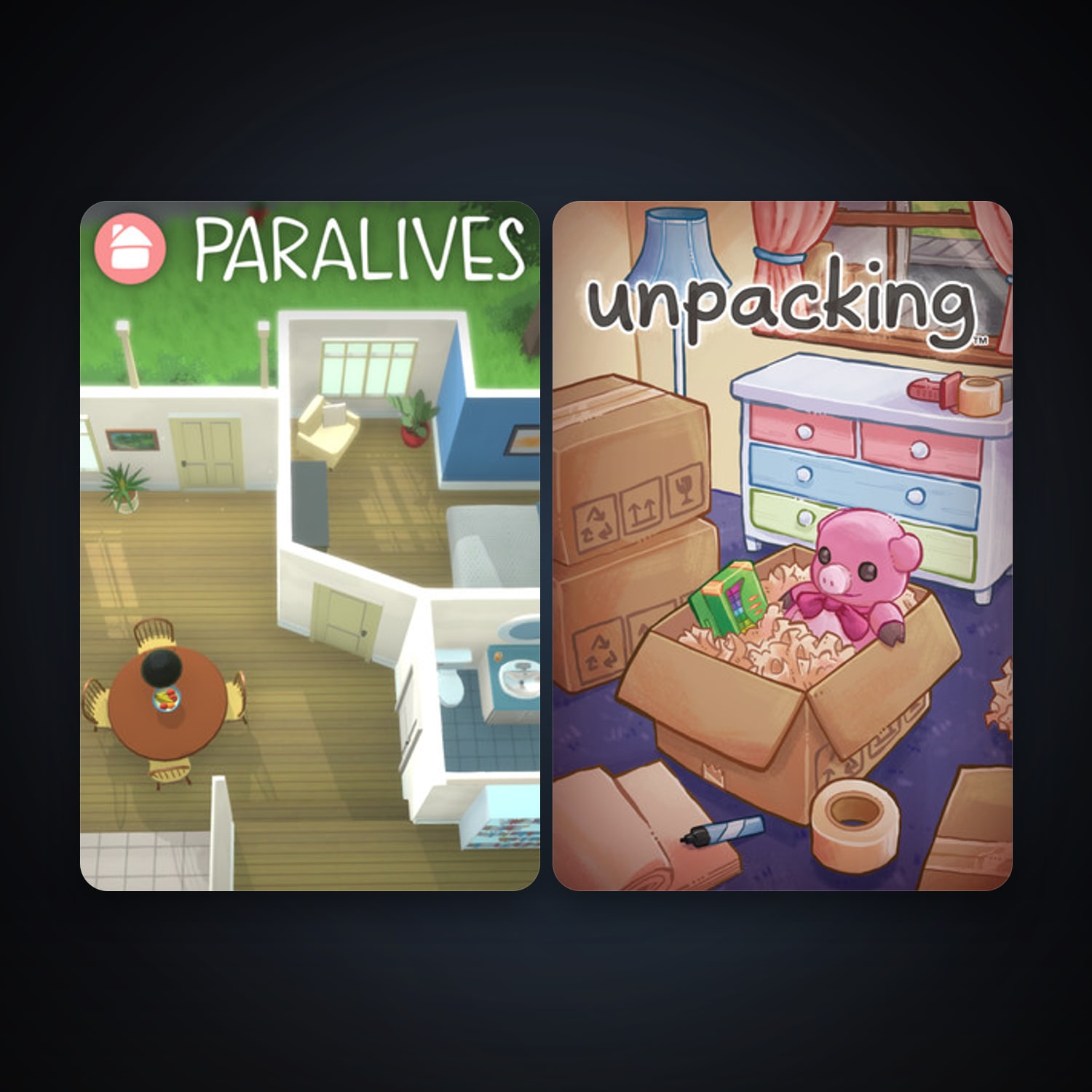 Paralives + Unpacking, 3 games, clean — HabibiAccounts