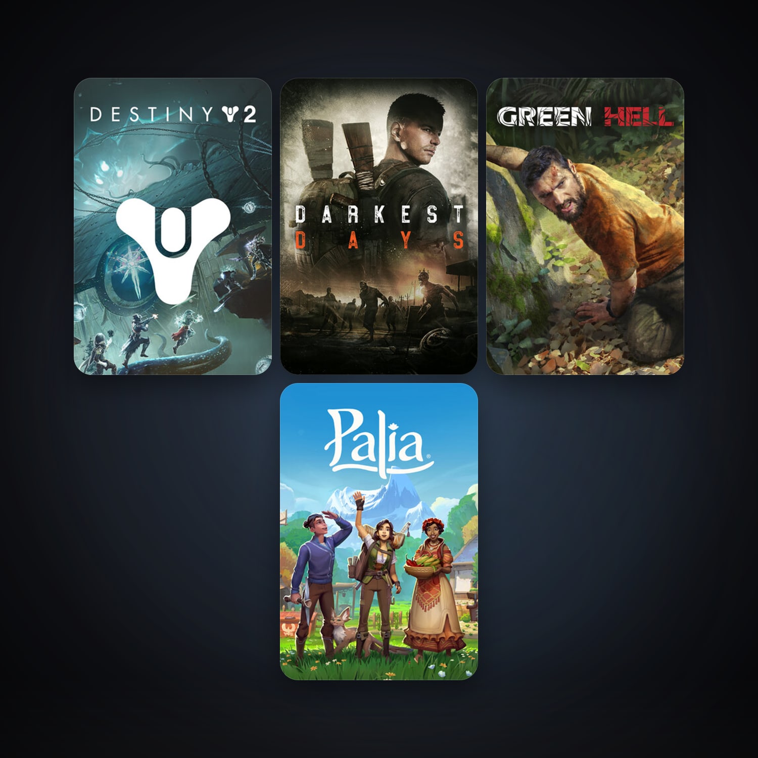 Green Hell + Destiny 2, 8 games, clean — HabibiAccounts
