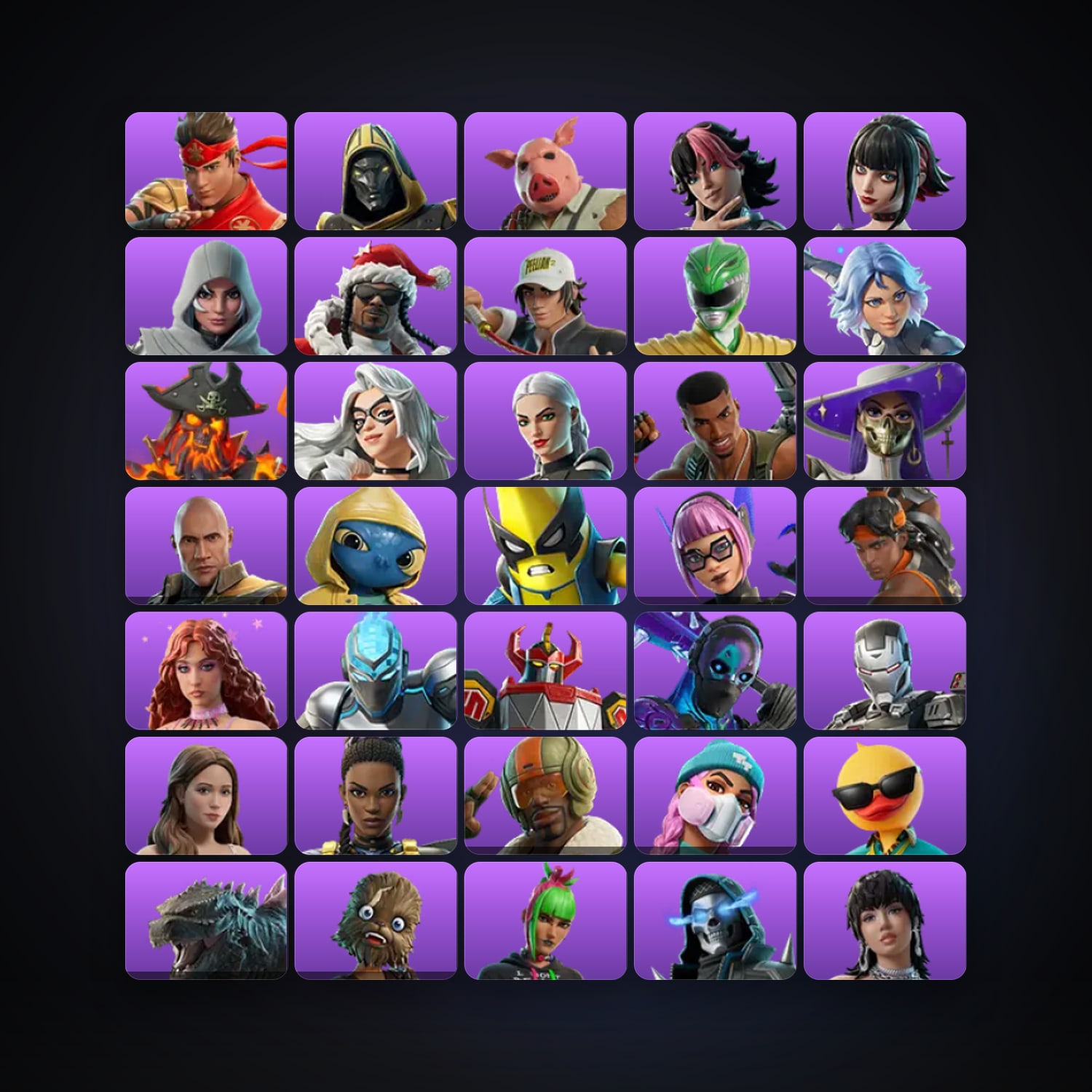 Fortnite locker — 149 skins — 100 V-Bucks — lvl 3265 — HabibiAccounts