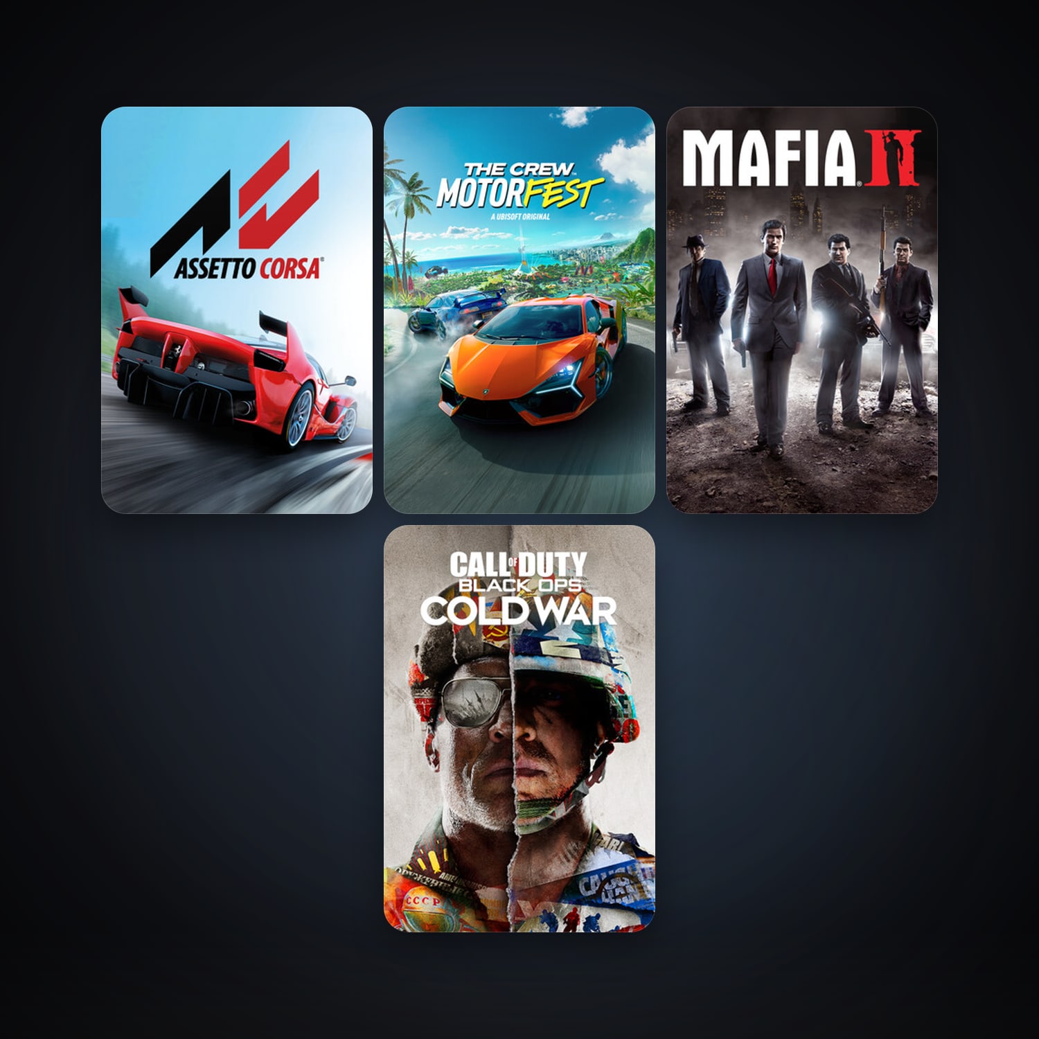 Mafia II + Assetto Corsa, 11 games, clean — HabibiAccounts