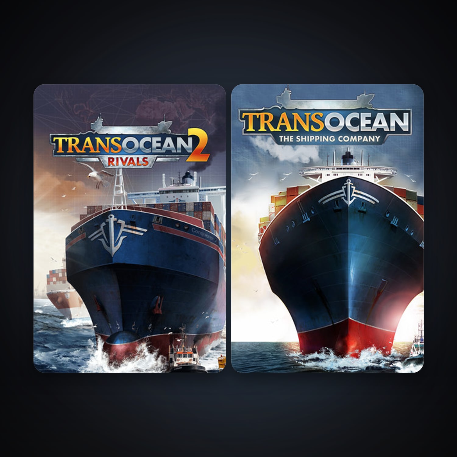 TransOcean: The Shipping Company + TransOcean 2: Rivals, 3 games, clean — HabibiAccounts