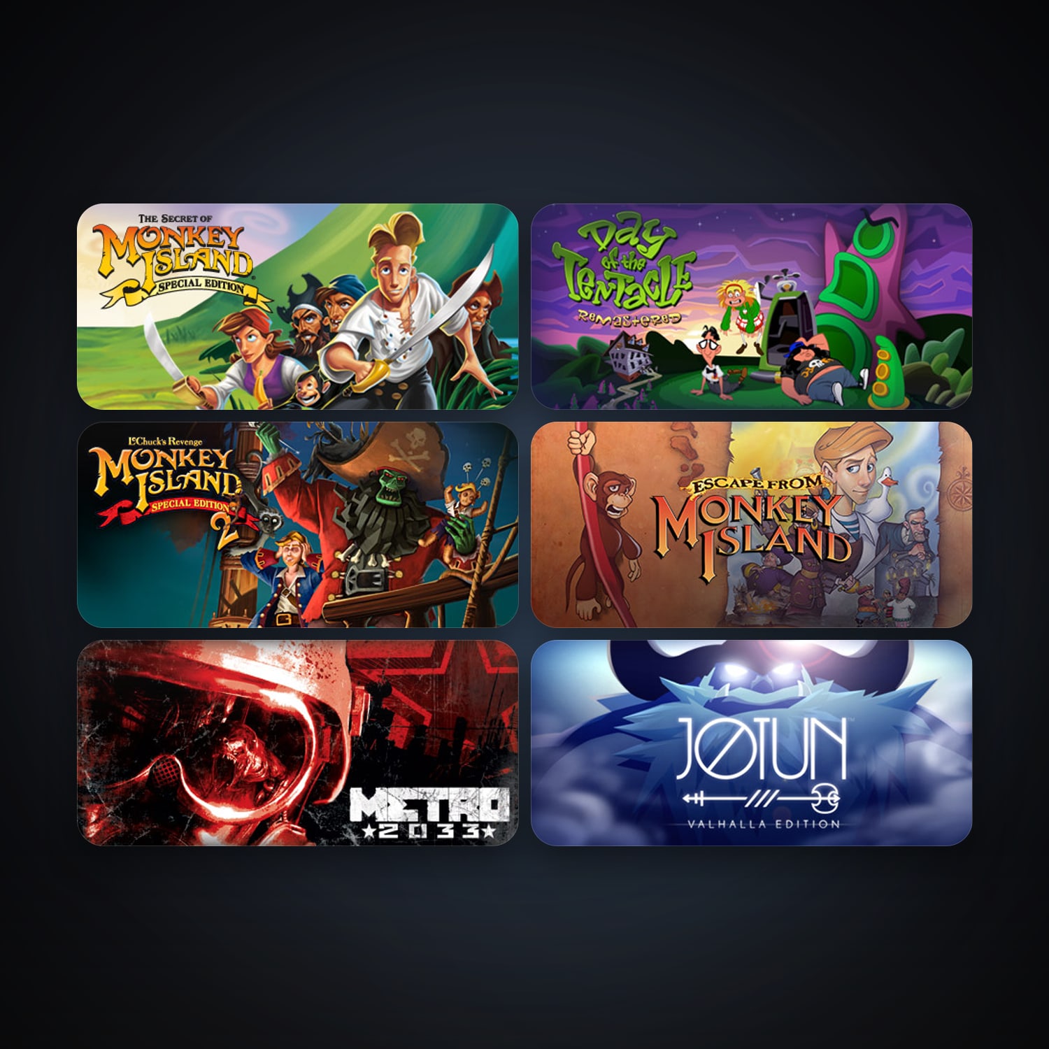 The Secret of Monkey Island: Special Edition + Monkey Island 2 Special Edition: LeChuck’s Revenge, 7 games, clean — HabibiAccounts