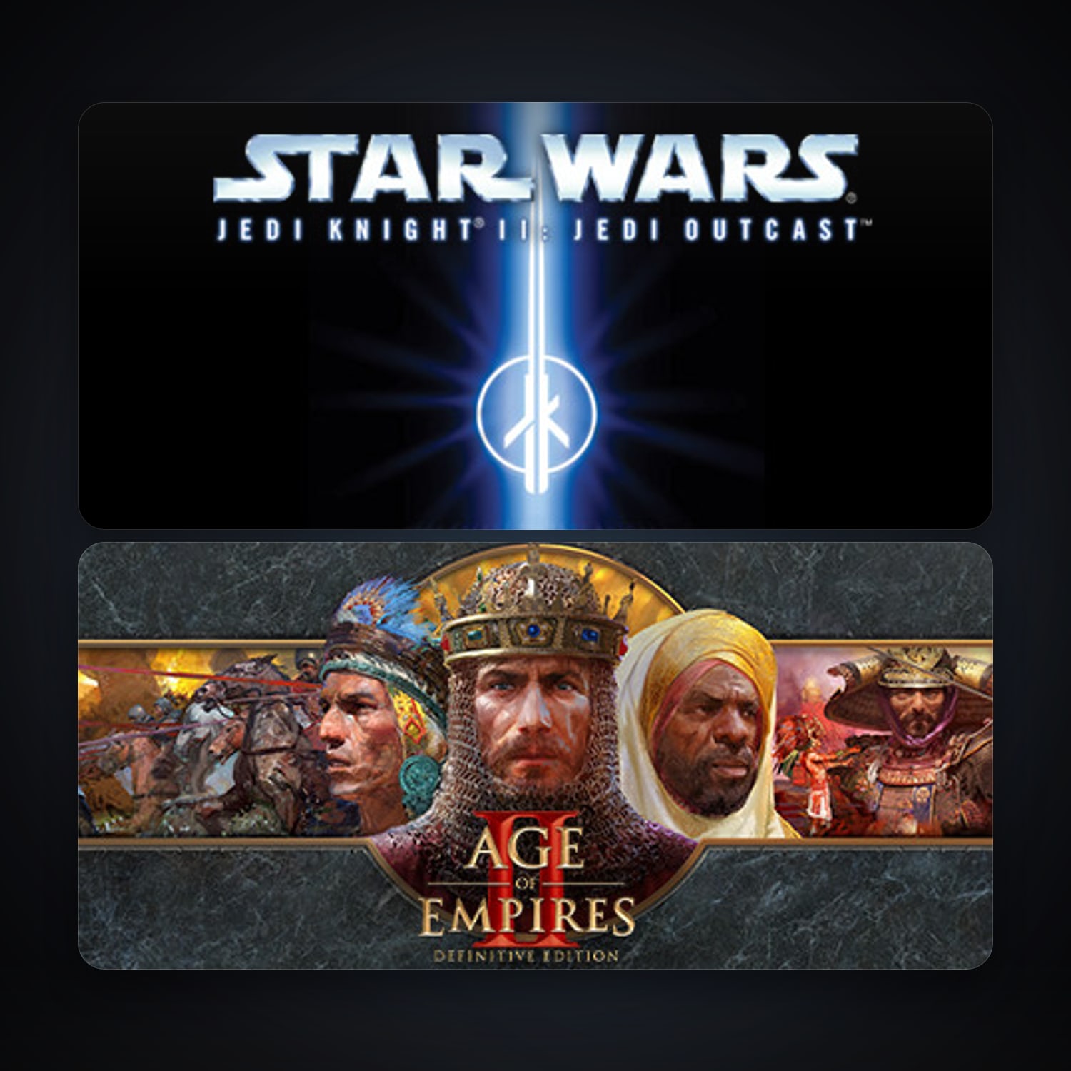 STAR WARS Jedi Knight II - Jedi Outcast + Age of Empires II: Definitive Edition, 2 games, clean — HabibiAccounts