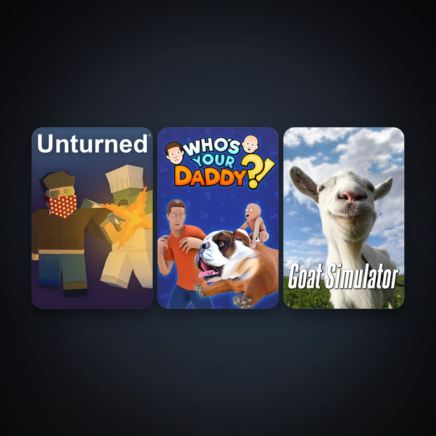 Goat Simulator + Unturned, 3 games, clean — HabibiAccounts
