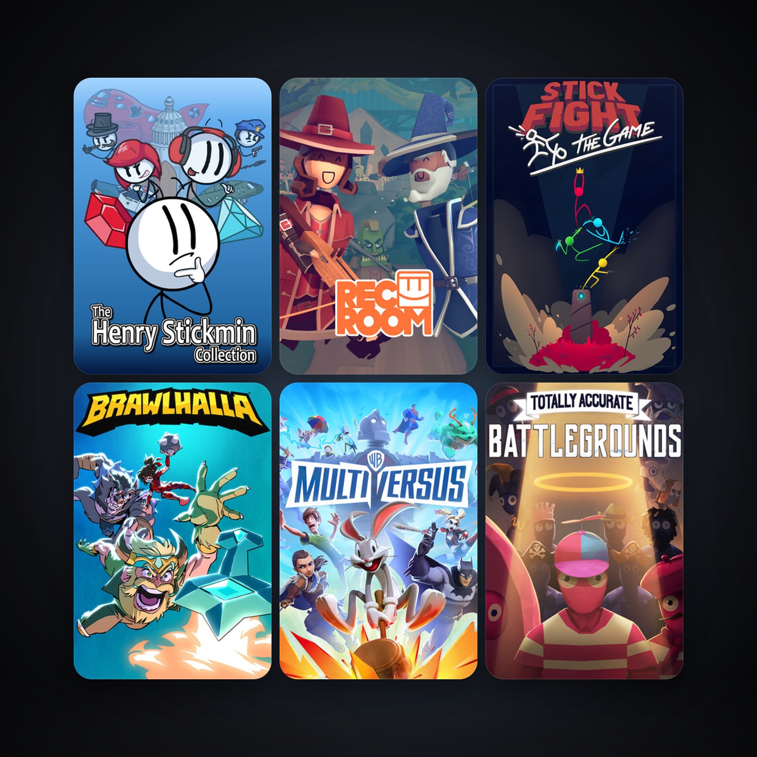 Brawlhalla + Rec Room, 11 games, clean — HabibiAccounts