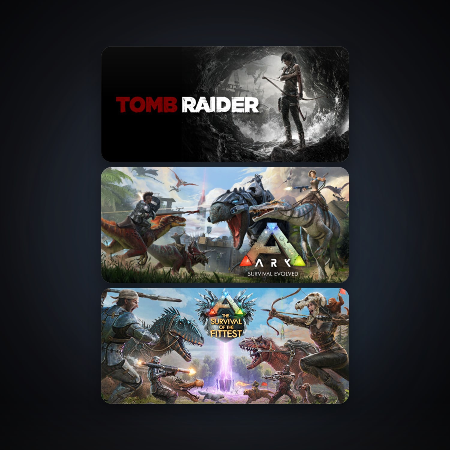 Tomb Raider + ARK: Survival Evolved, 7 games, clean — HabibiAccounts