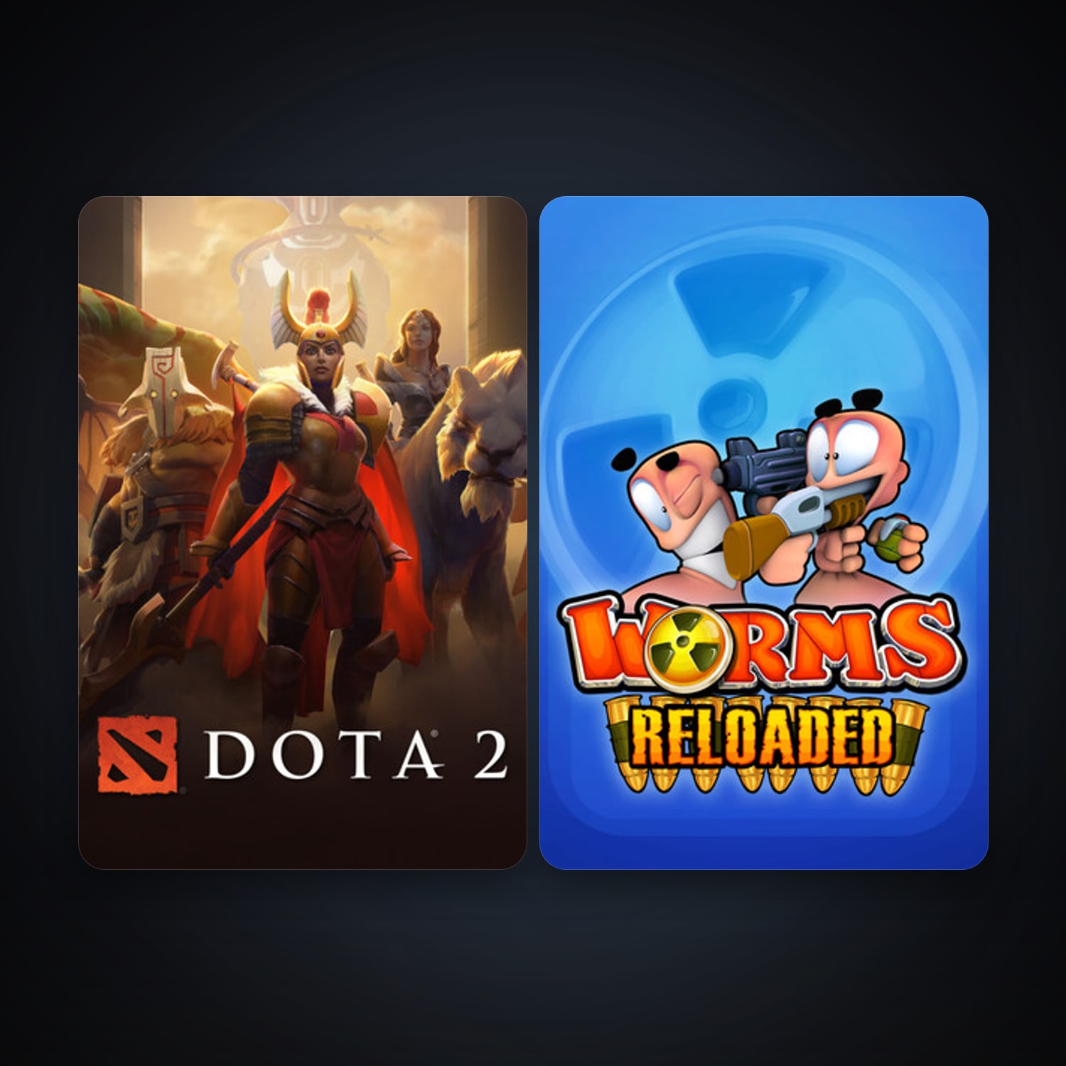 Dota 2 + Worms Reloaded, 2 games, clean — HabibiAccounts
