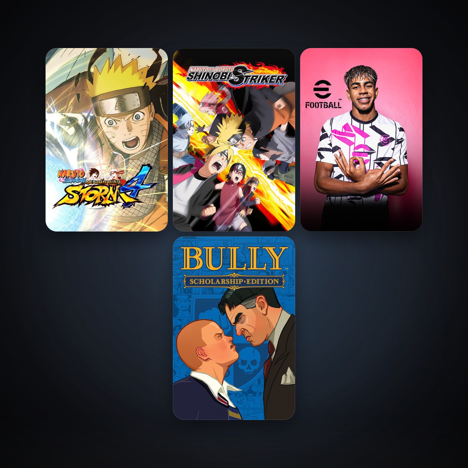 Bully: Scholarship Edition + NARUTO SHIPPUDEN: Ultimate Ninja STORM 4, 6 games, clean — HabibiAccounts
