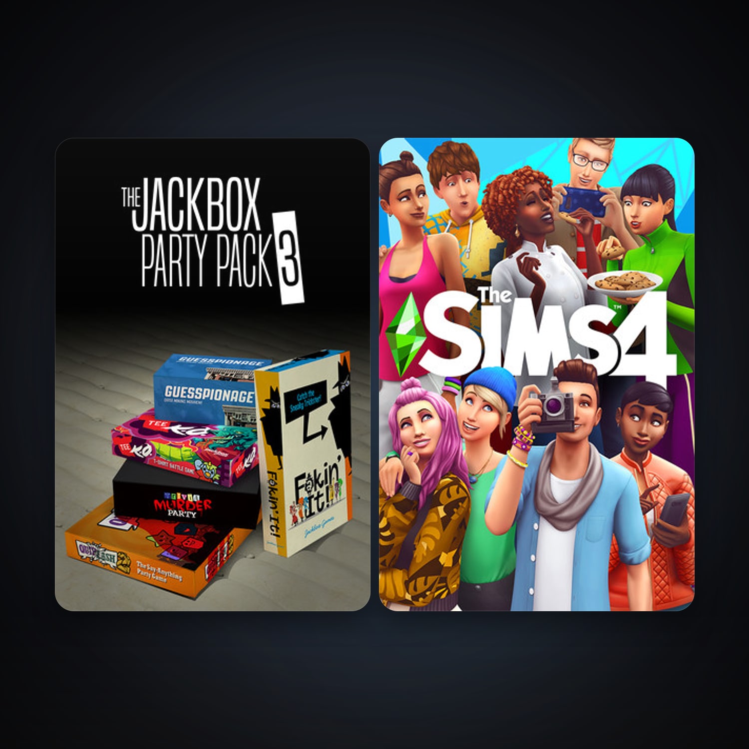 The Jackbox Party Pack 3 + The Sims 4, 2 games, clean — HabibiAccounts