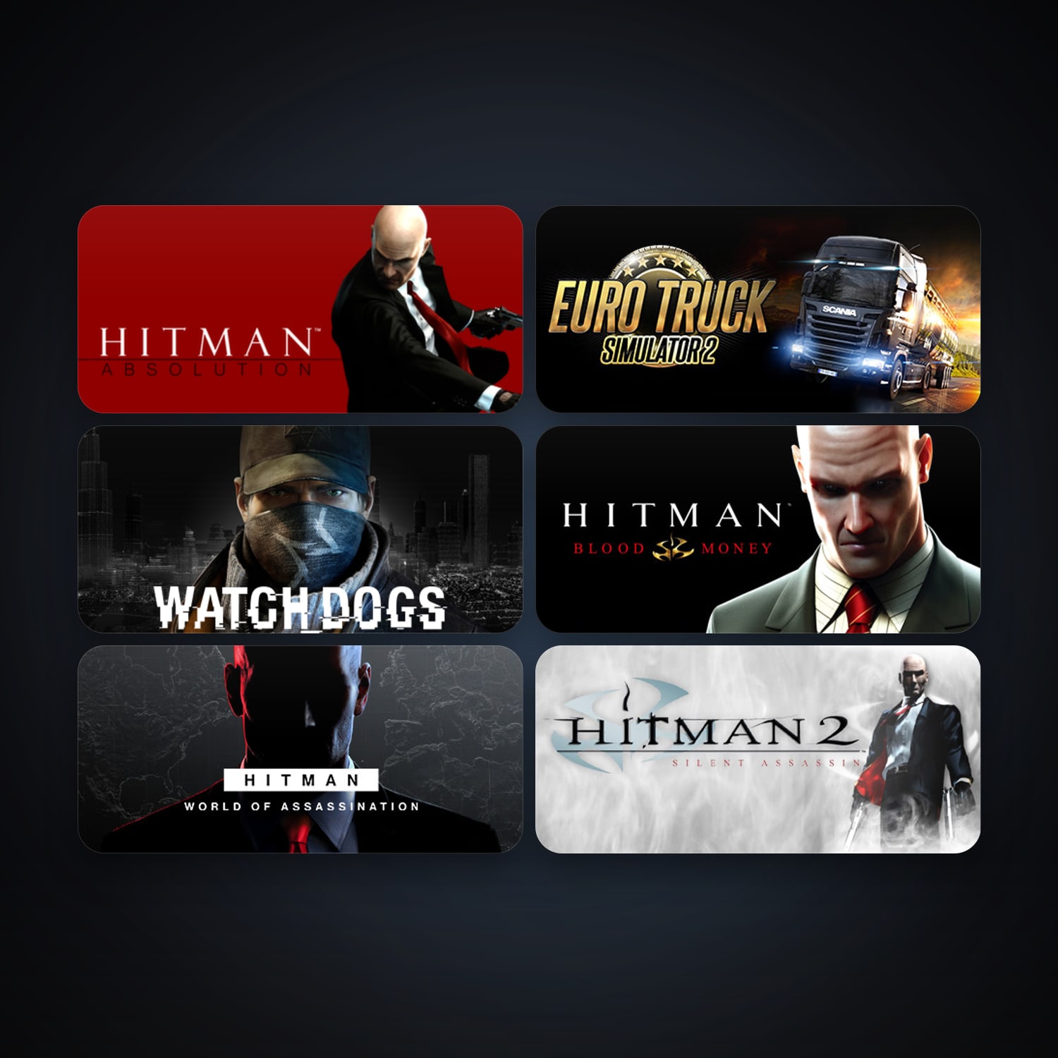 Hitman 2: Silent Assassin + Hitman: Blood Money, 9 games, Steam 10, clean — HabibiAccounts