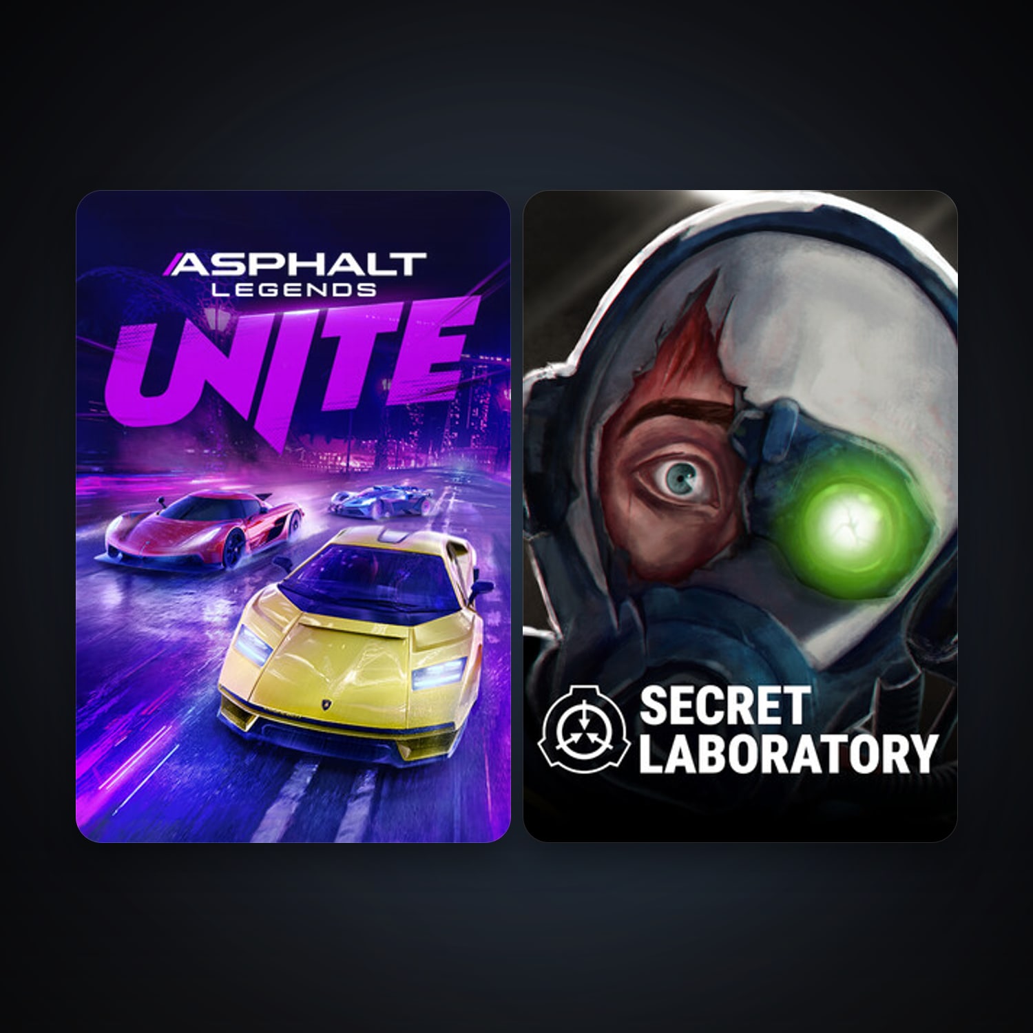 SCP: Secret Laboratory + Asphalt Legends Unite, 3 games, clean — HabibiAccounts